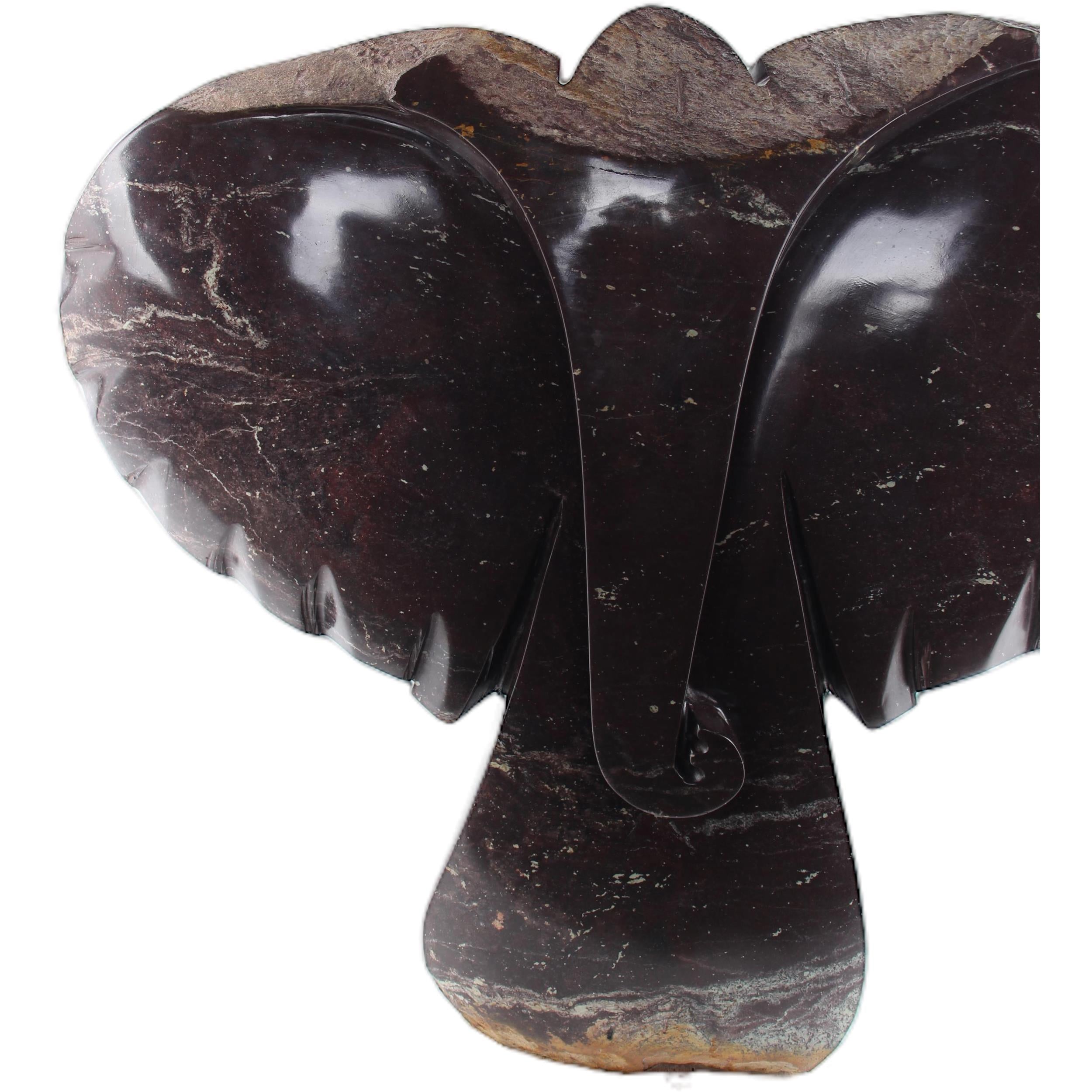 Shona Tribe Cobalt Stone Elephant ~31.5" Tall - Elephant