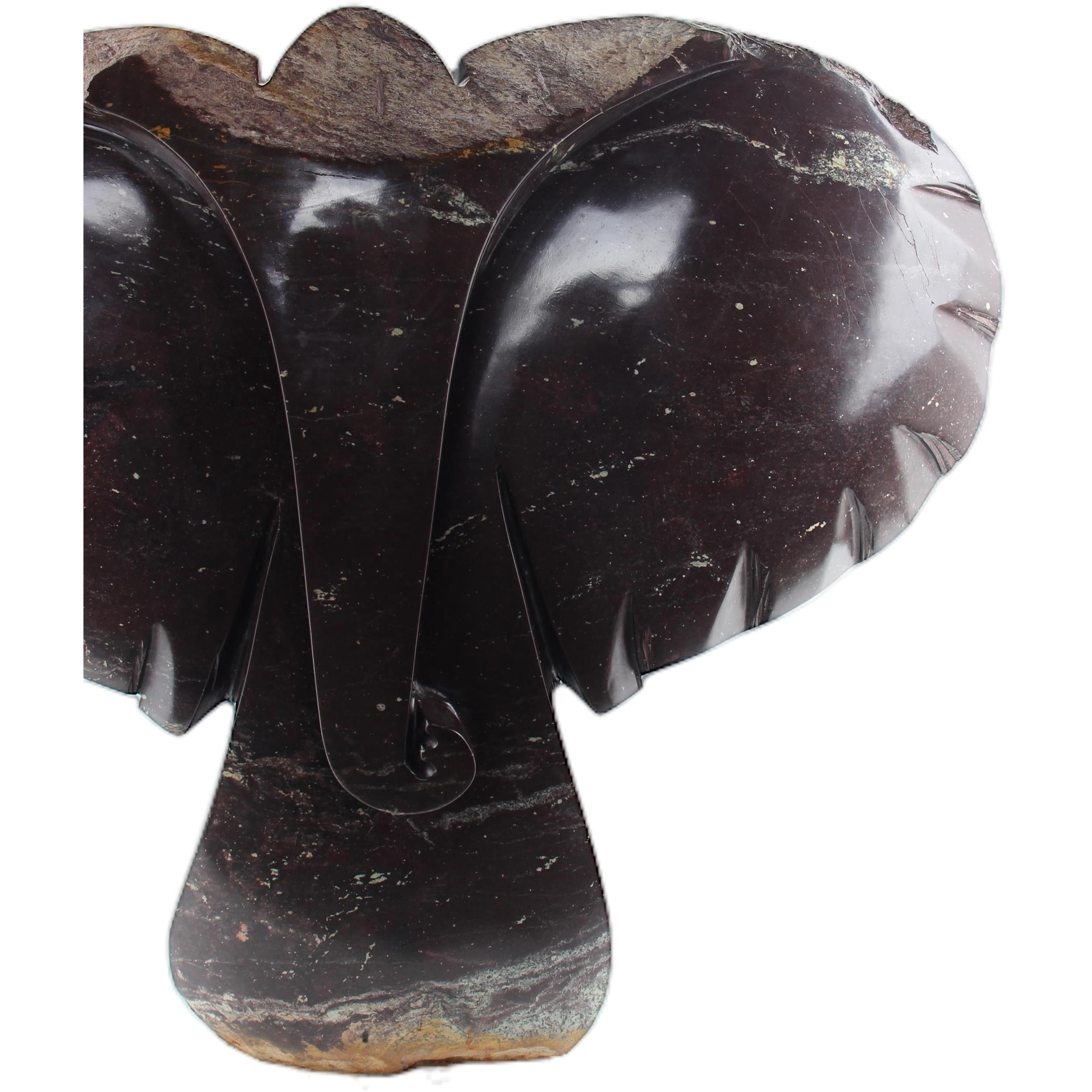 Shona Tribe Cobalt Stone Elephant ~31.5" Tall - Elephant
