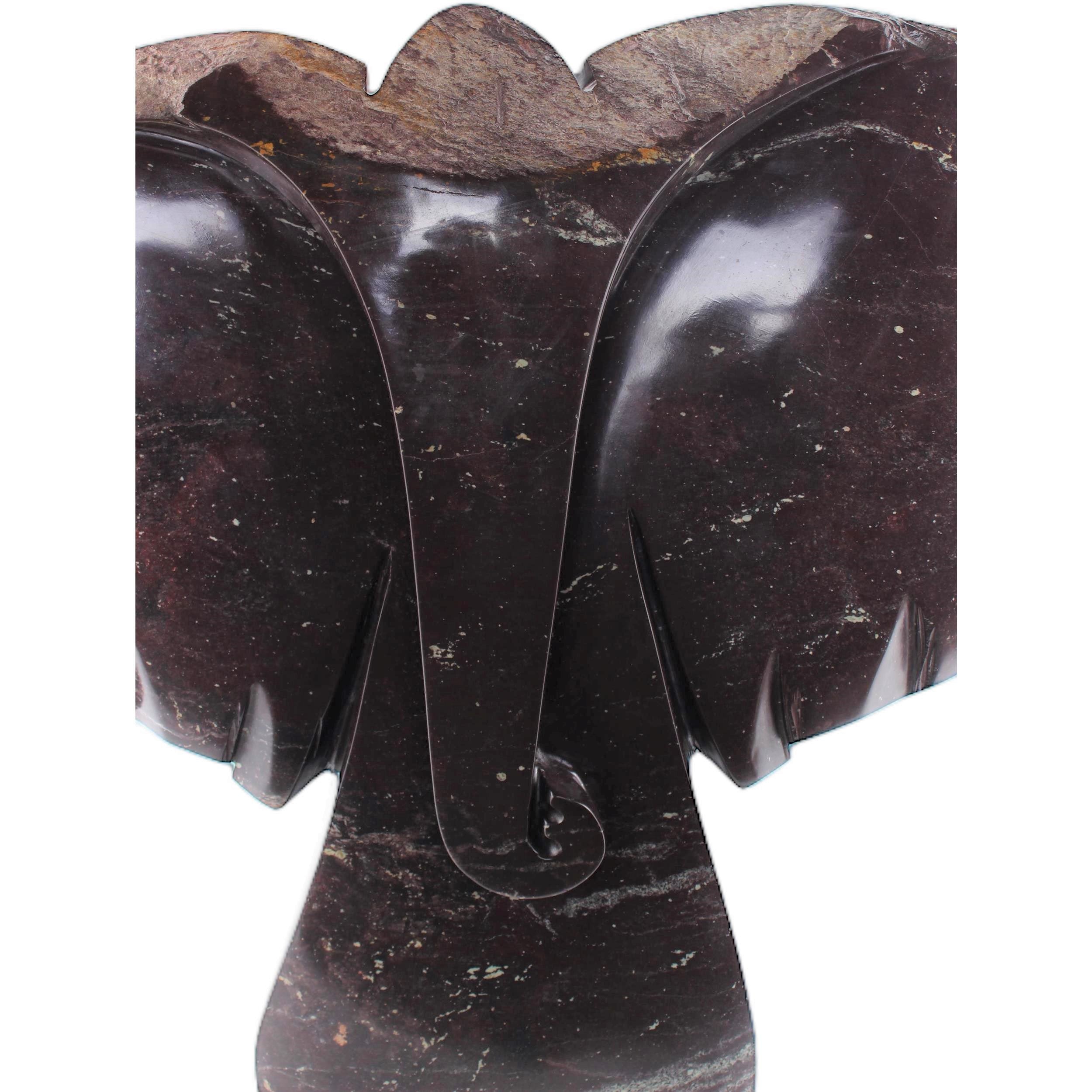 Shona Tribe Cobalt Stone Elephant ~31.5" Tall - Elephant