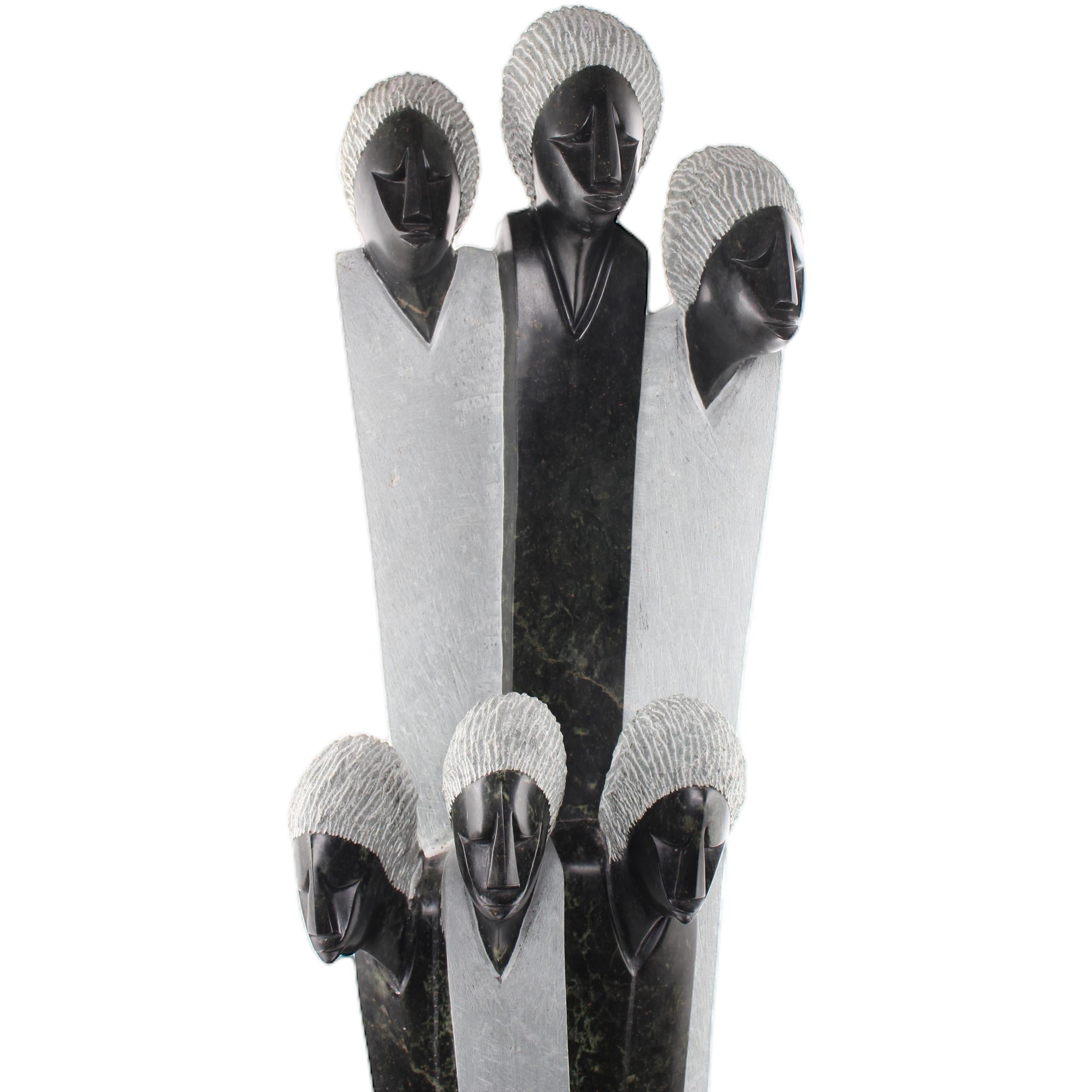 Shona Tribe Opal Stone Families ~54.3" Tall - Families