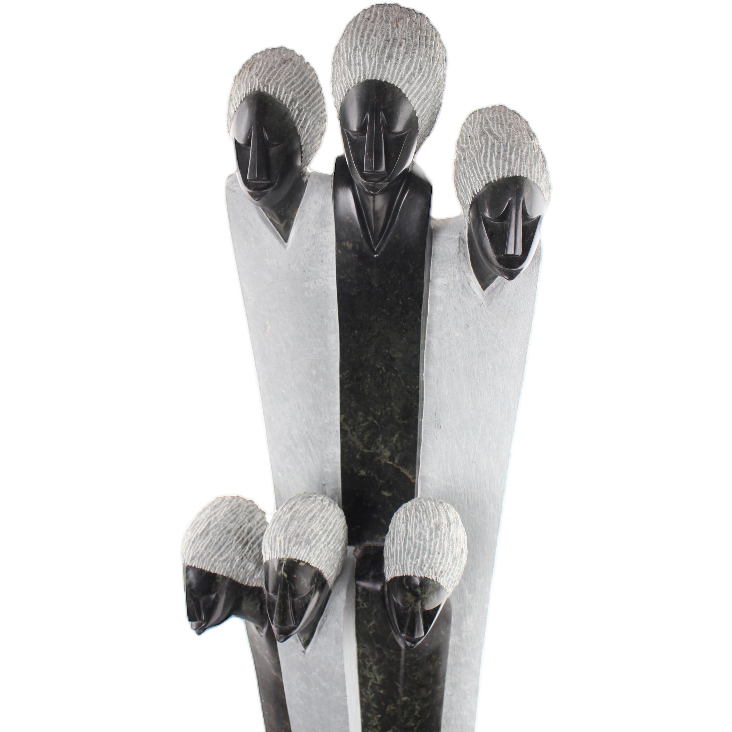 Shona Tribe Opal Stone Families ~54.3" Tall - Families