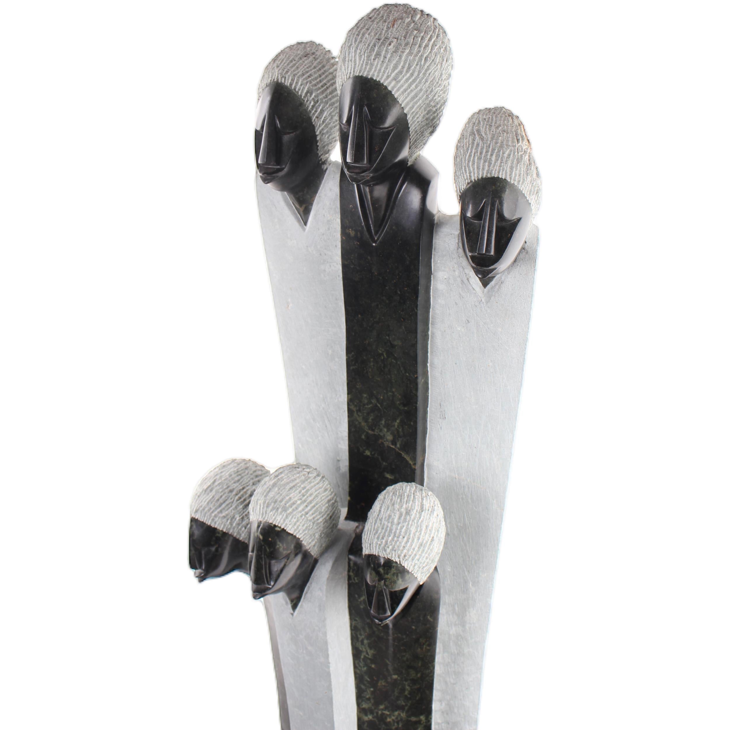 Shona Tribe Opal Stone Families ~54.3" Tall - Families