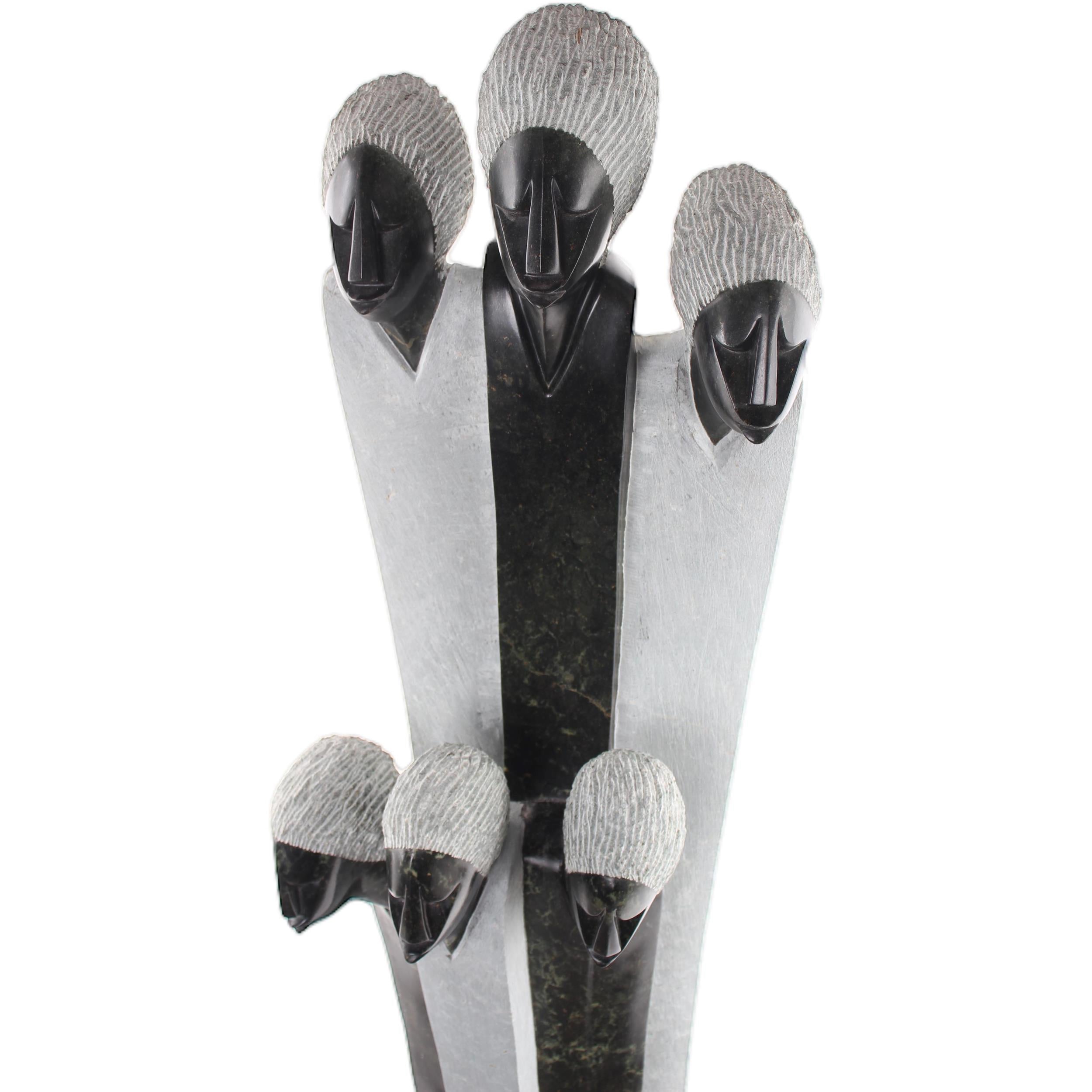 Shona Tribe Opal Stone Families ~54.3" Tall - Families