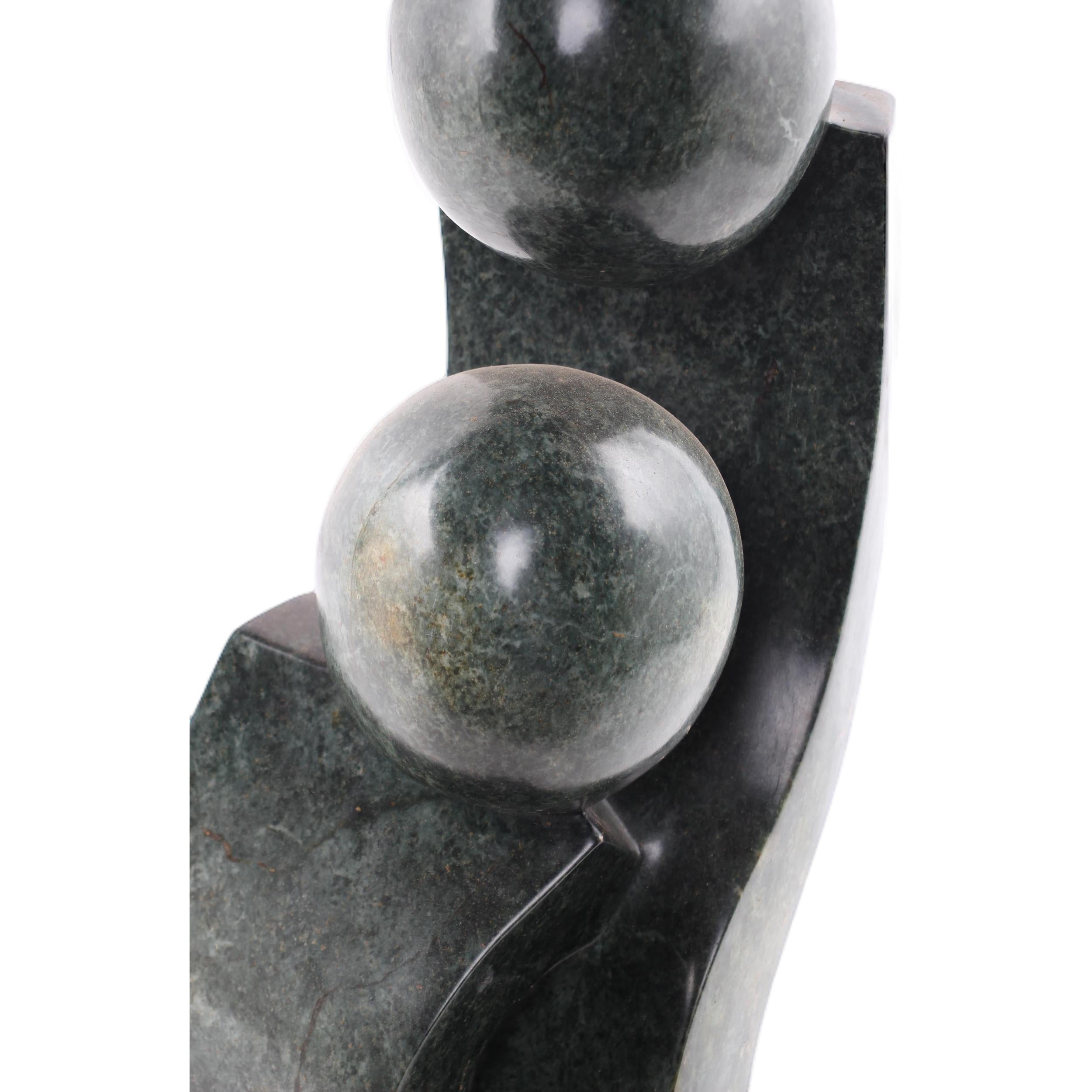 Shona Tribe Opal Stone Mother and Child ~28.3" Tall - Mother and Child