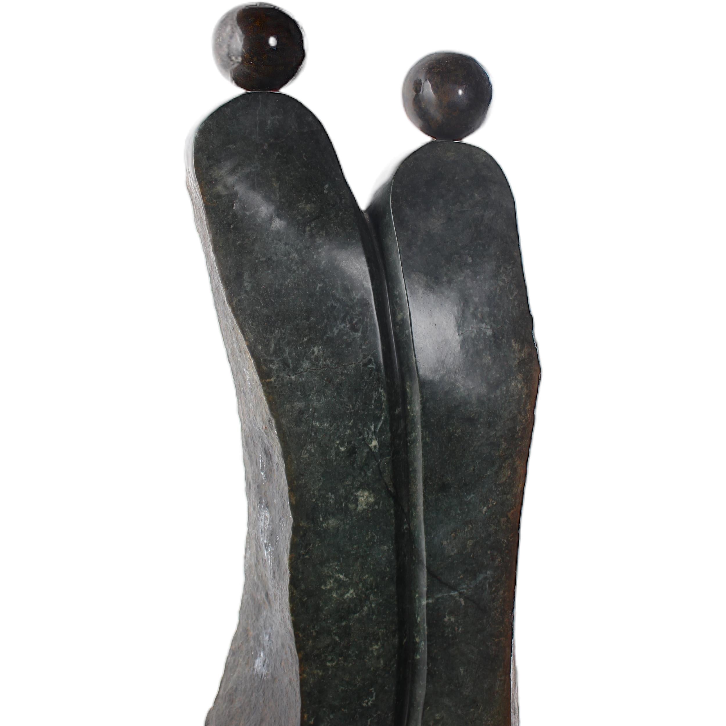 Shona Tribe Opal Stone Lovers ~38.2" Tall - Lovers