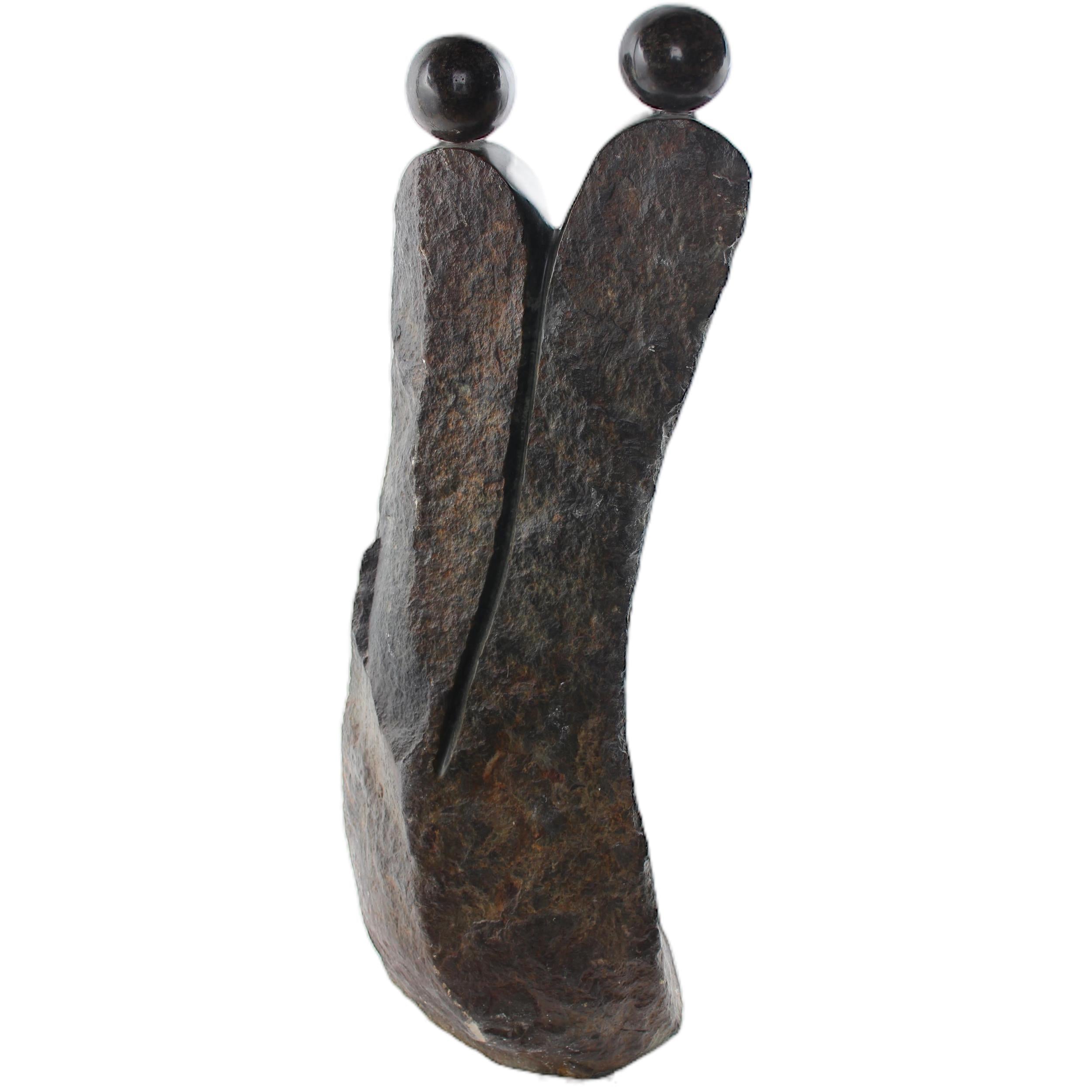 Shona Tribe Opal Stone Lovers ~38.2" Tall - Lovers
