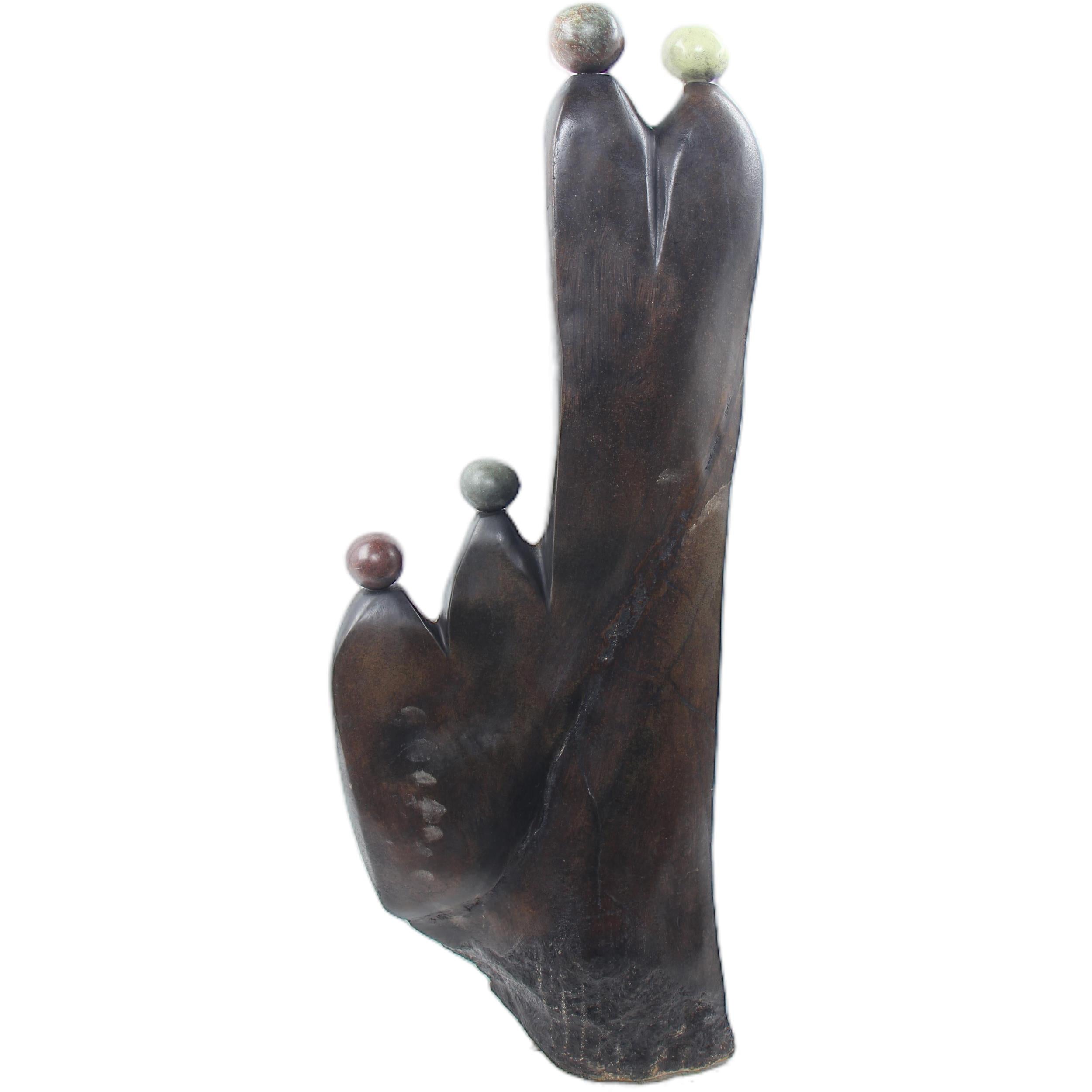 Shona Tribe Opal Stone Families ~32.7" Tall