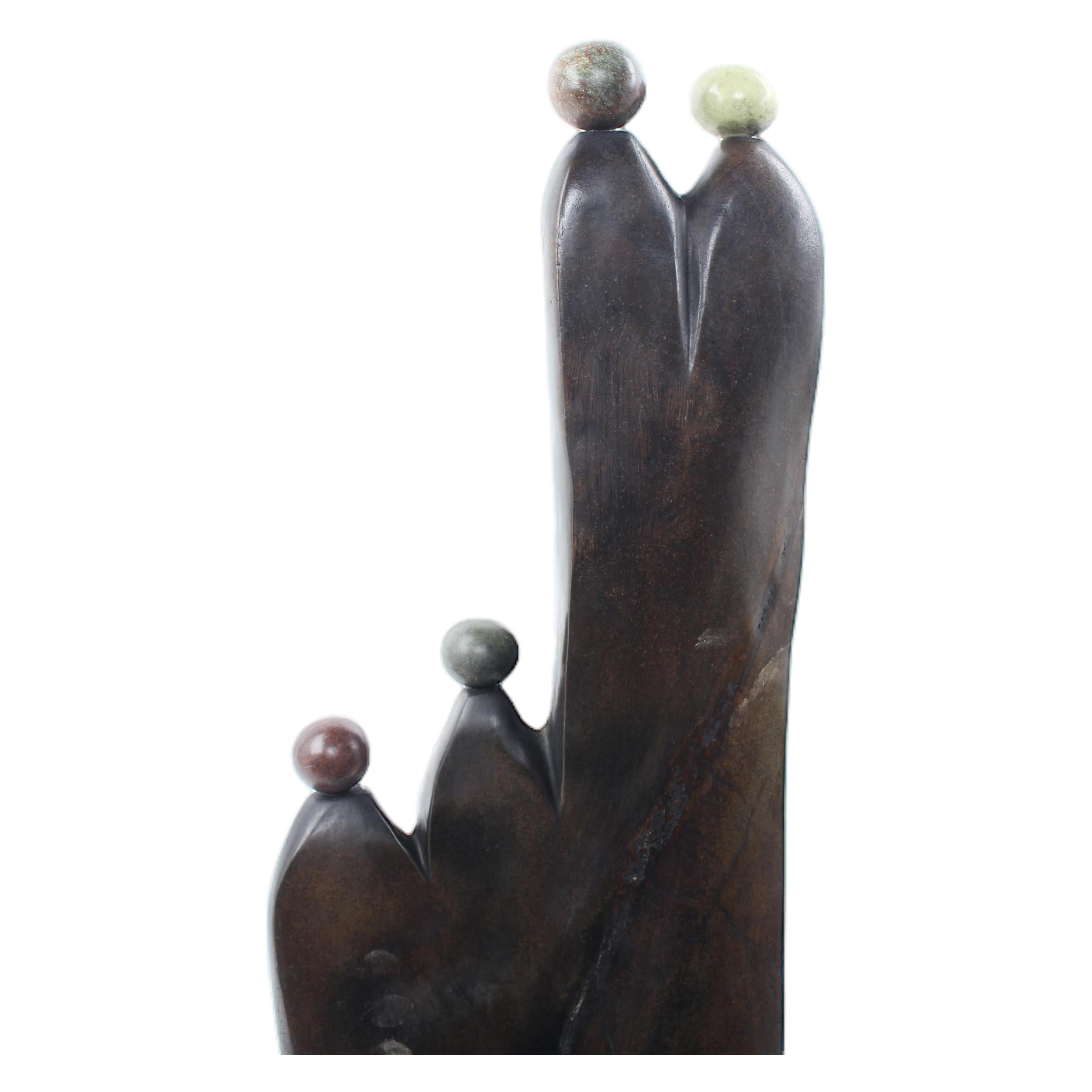 Shona Tribe Opal Stone Families ~32.7" Tall - Families