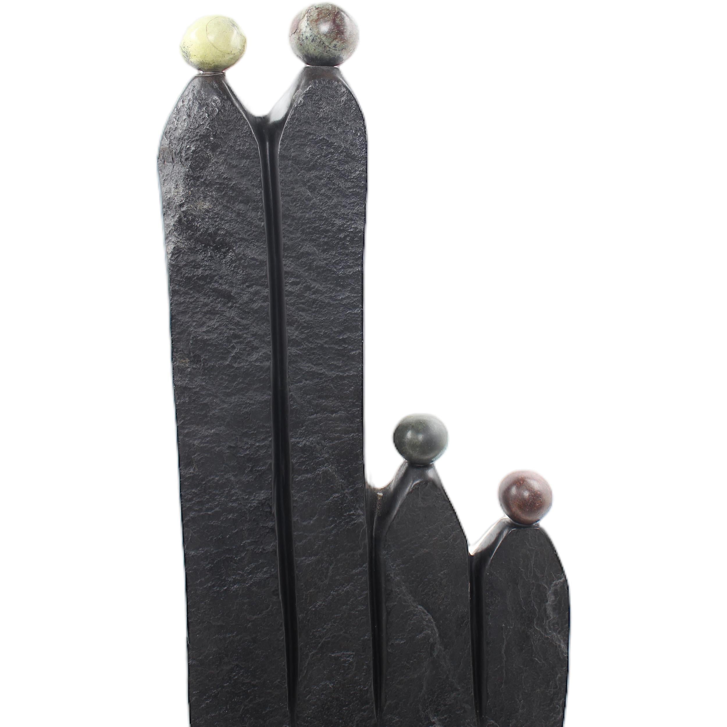 Shona Tribe Opal Stone Families ~32.7" Tall - Families