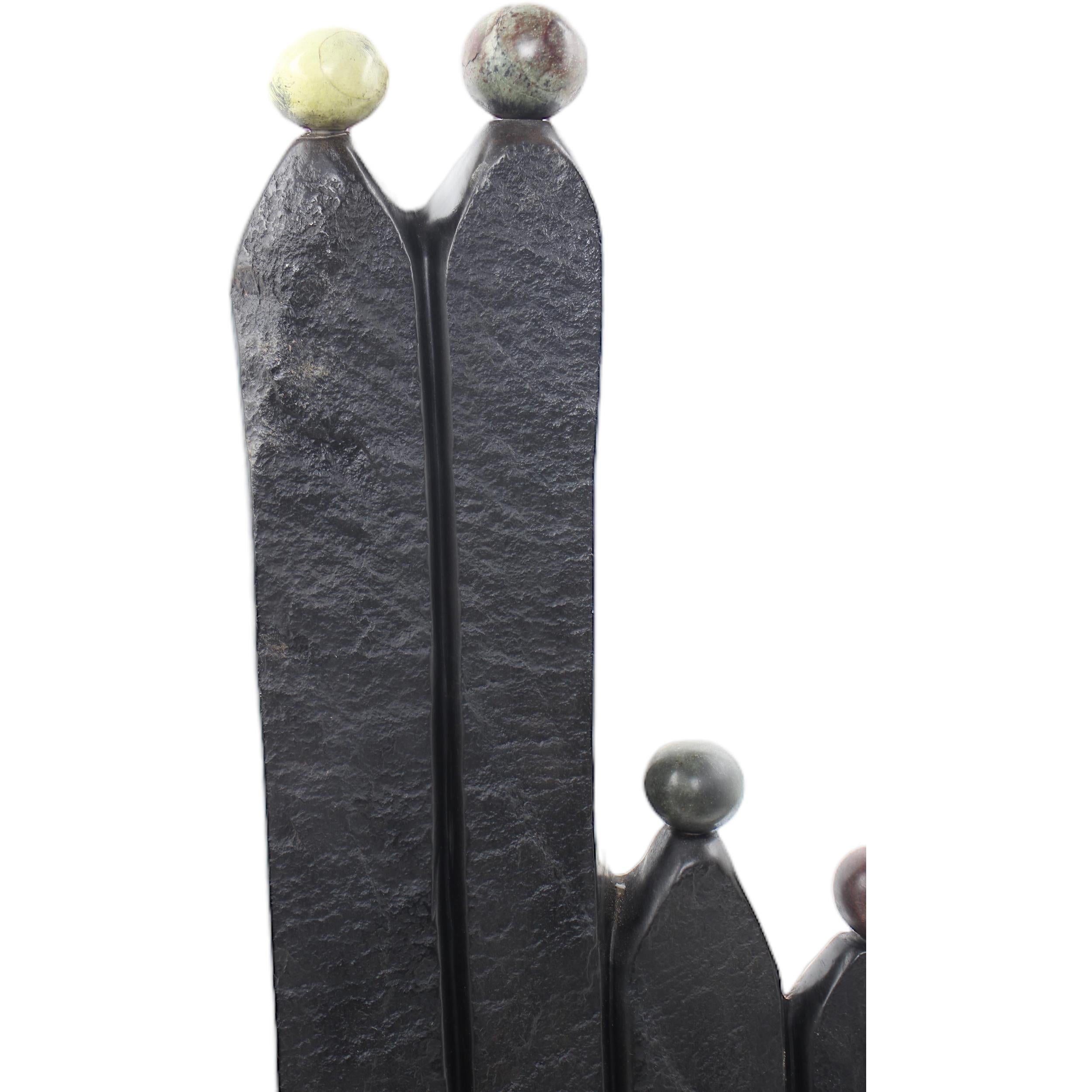 Shona Tribe Opal Stone Families ~32.7" Tall - Families