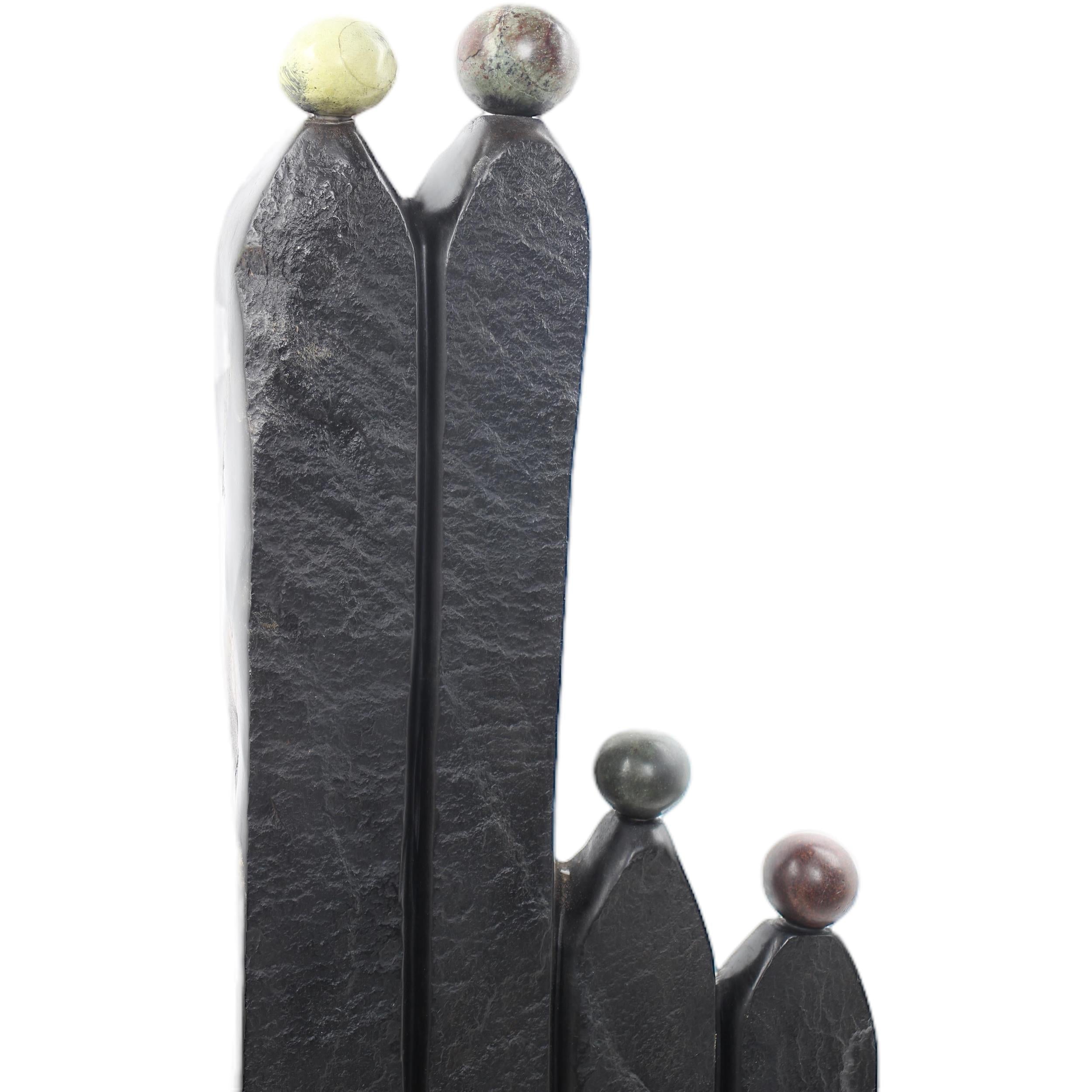 Shona Tribe Opal Stone Families ~32.7" Tall - Families