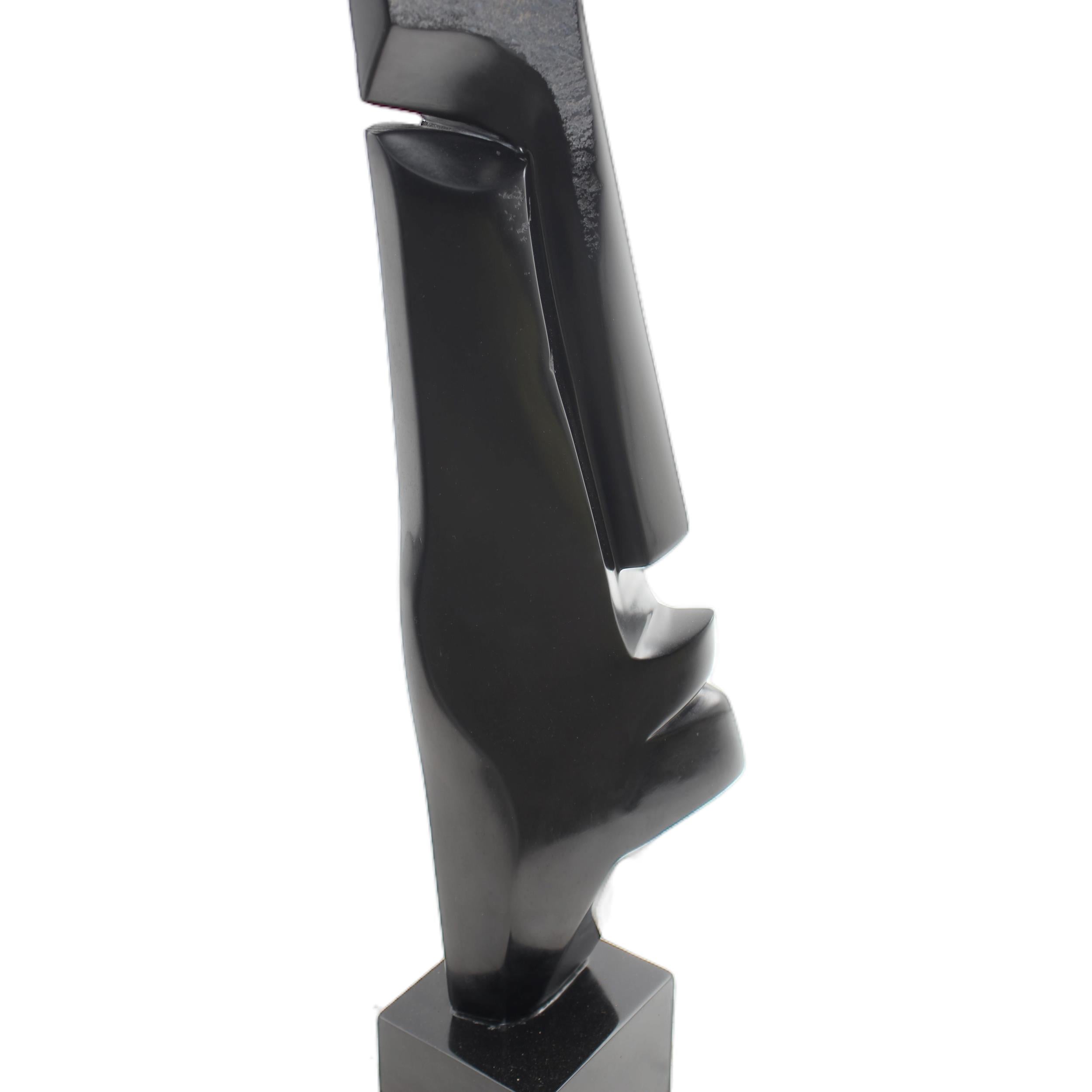 Shona Tribe Wonderstone Cubic Faces (Contemporary) ~32.3" Tall - Sculpture & Statuary