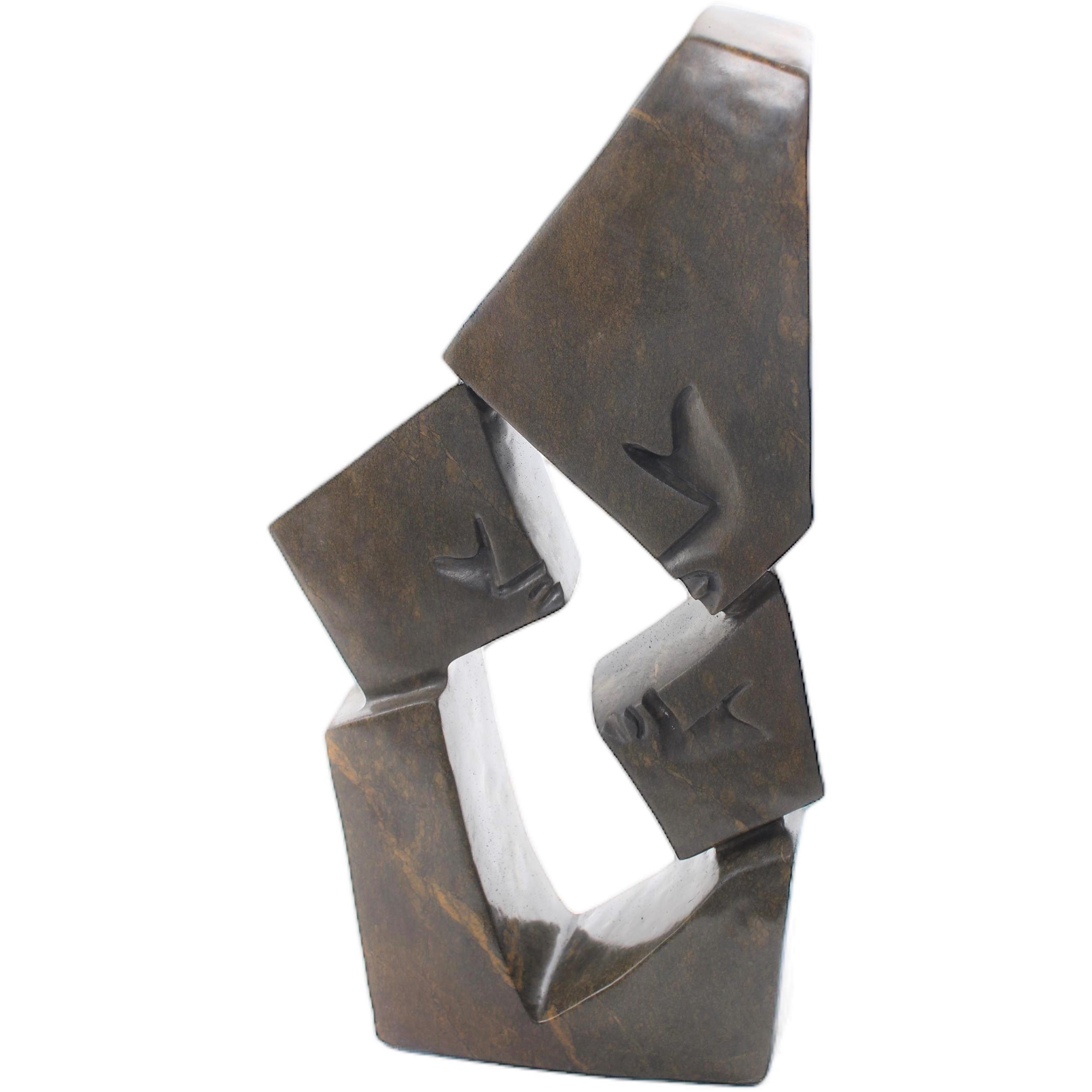 Shona Tribe Serpentine Stone Family Cubes ~19.7" Tall - Family Cubes