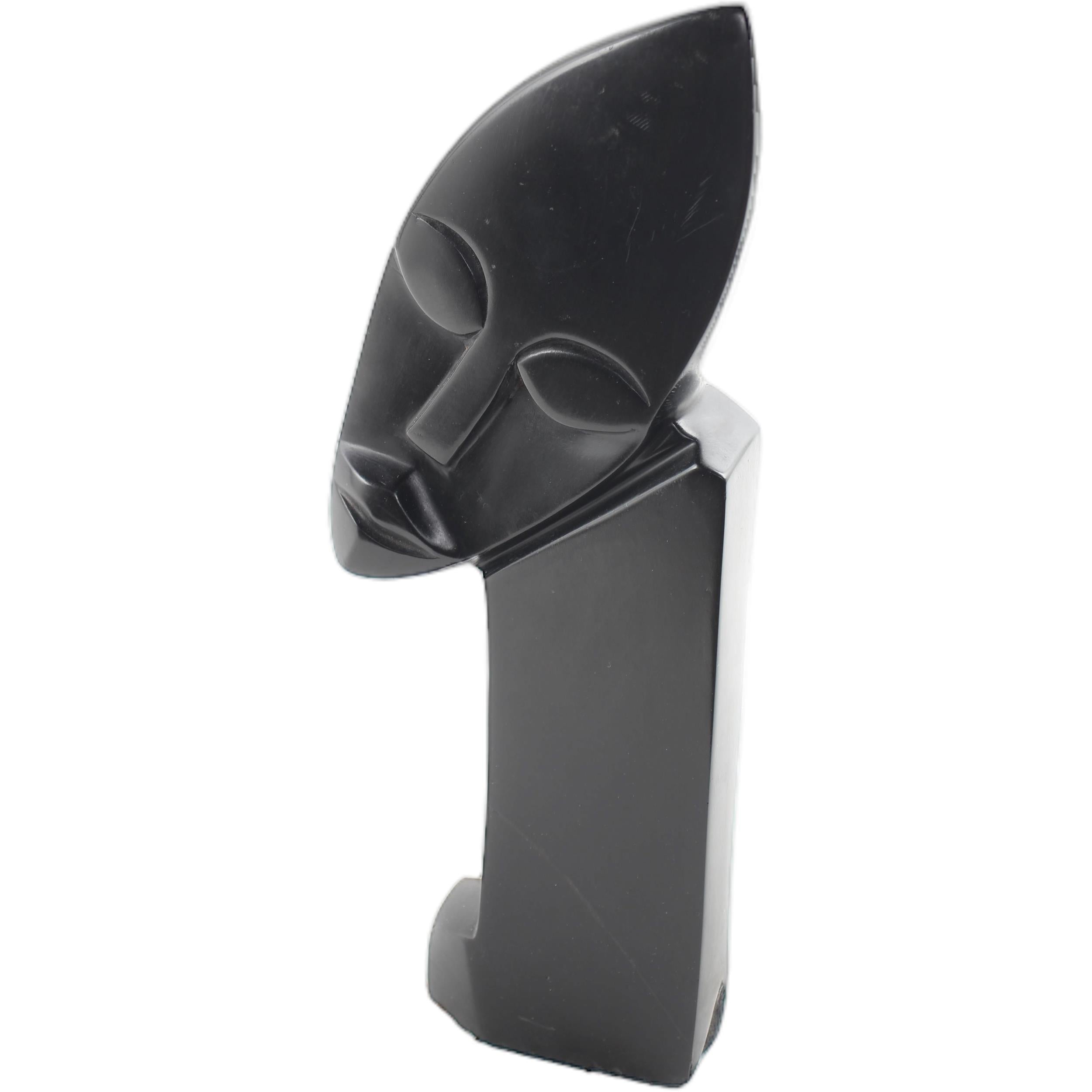 Shona Tribe Serpentine Stone Thinker ~15.7" Tall - Thinker