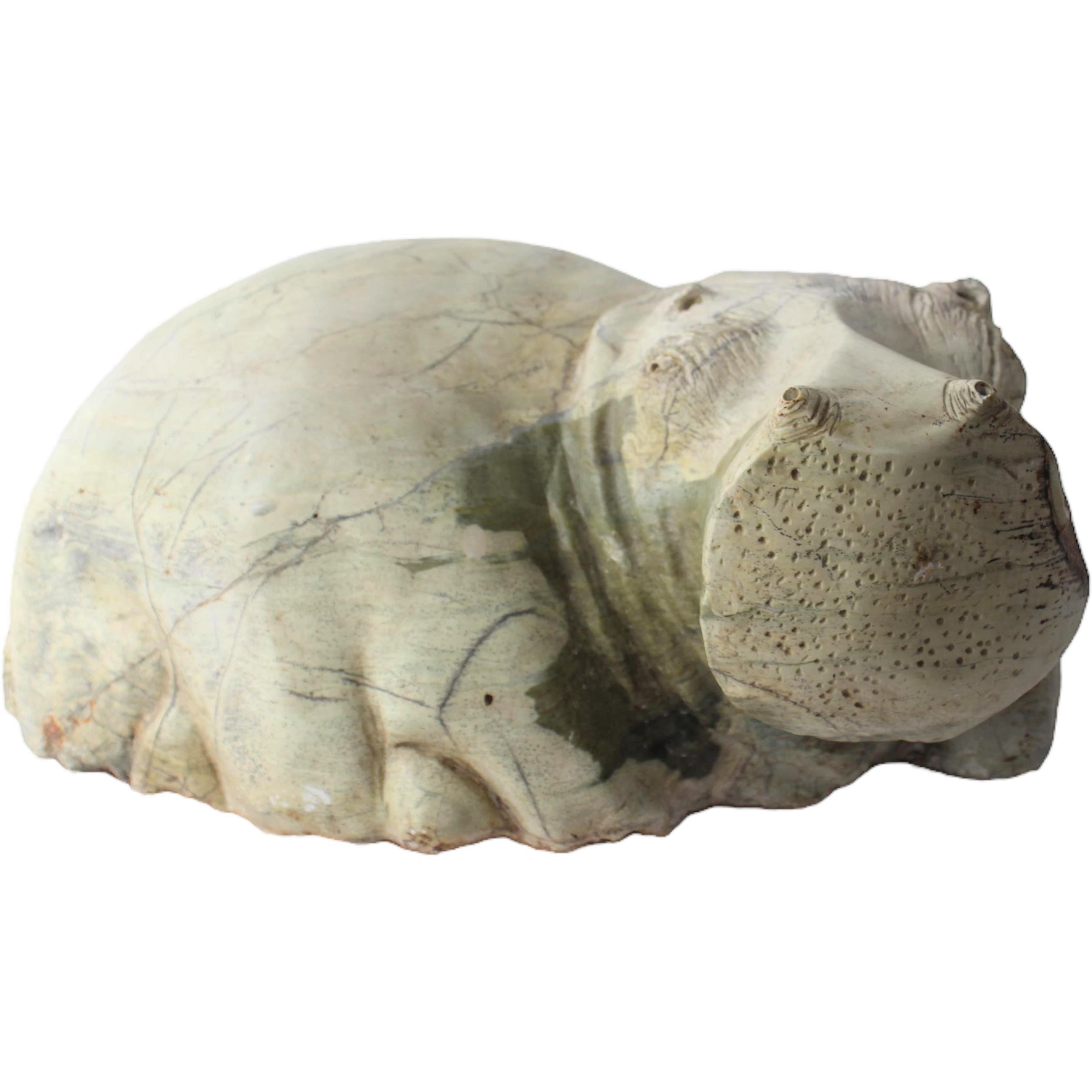 Shona Tribe Butter Jade Hippo ~10.2" Tall