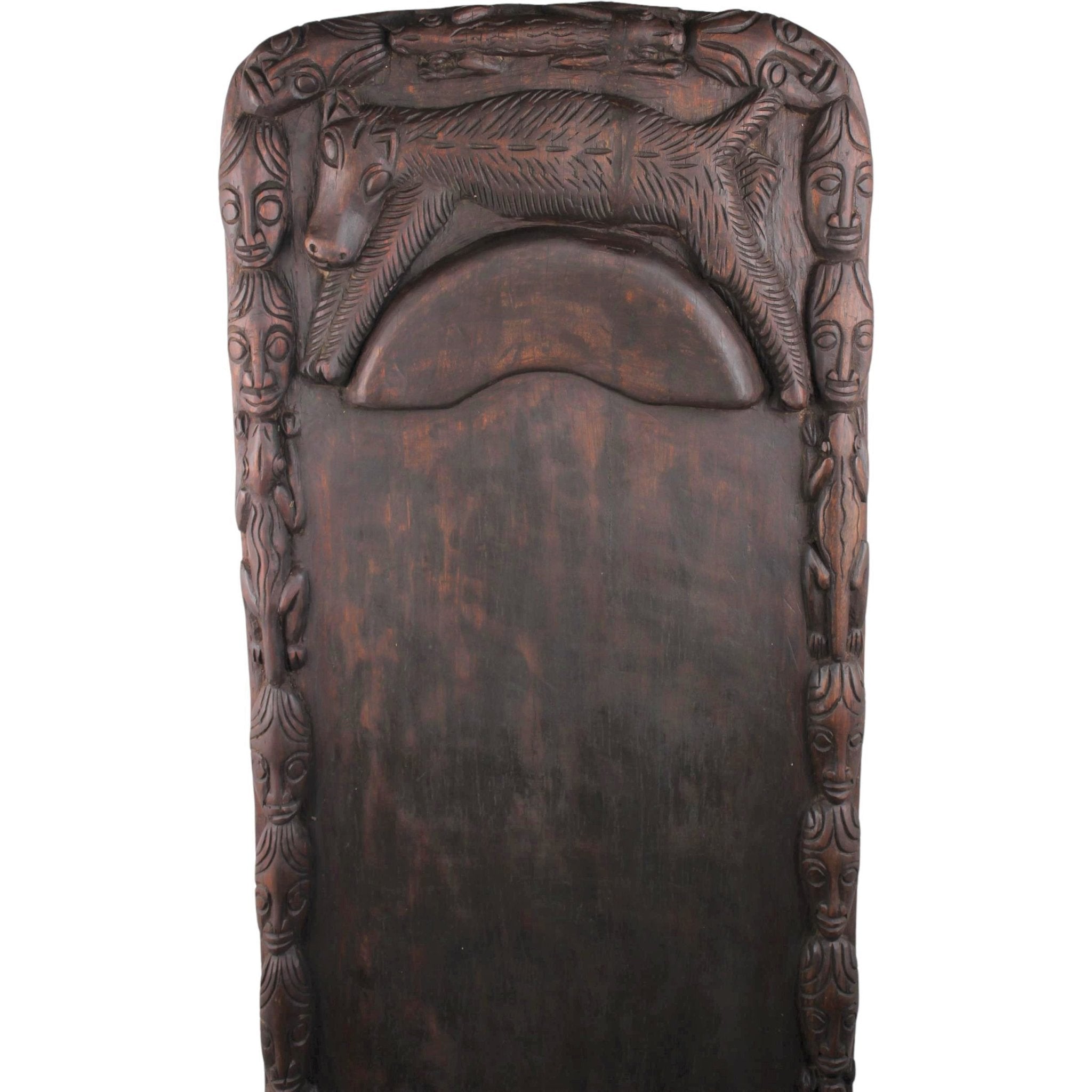 Bamileke Tribe Wooden Bed ~73.6" Tall - African Angel Art - Wooden Bed