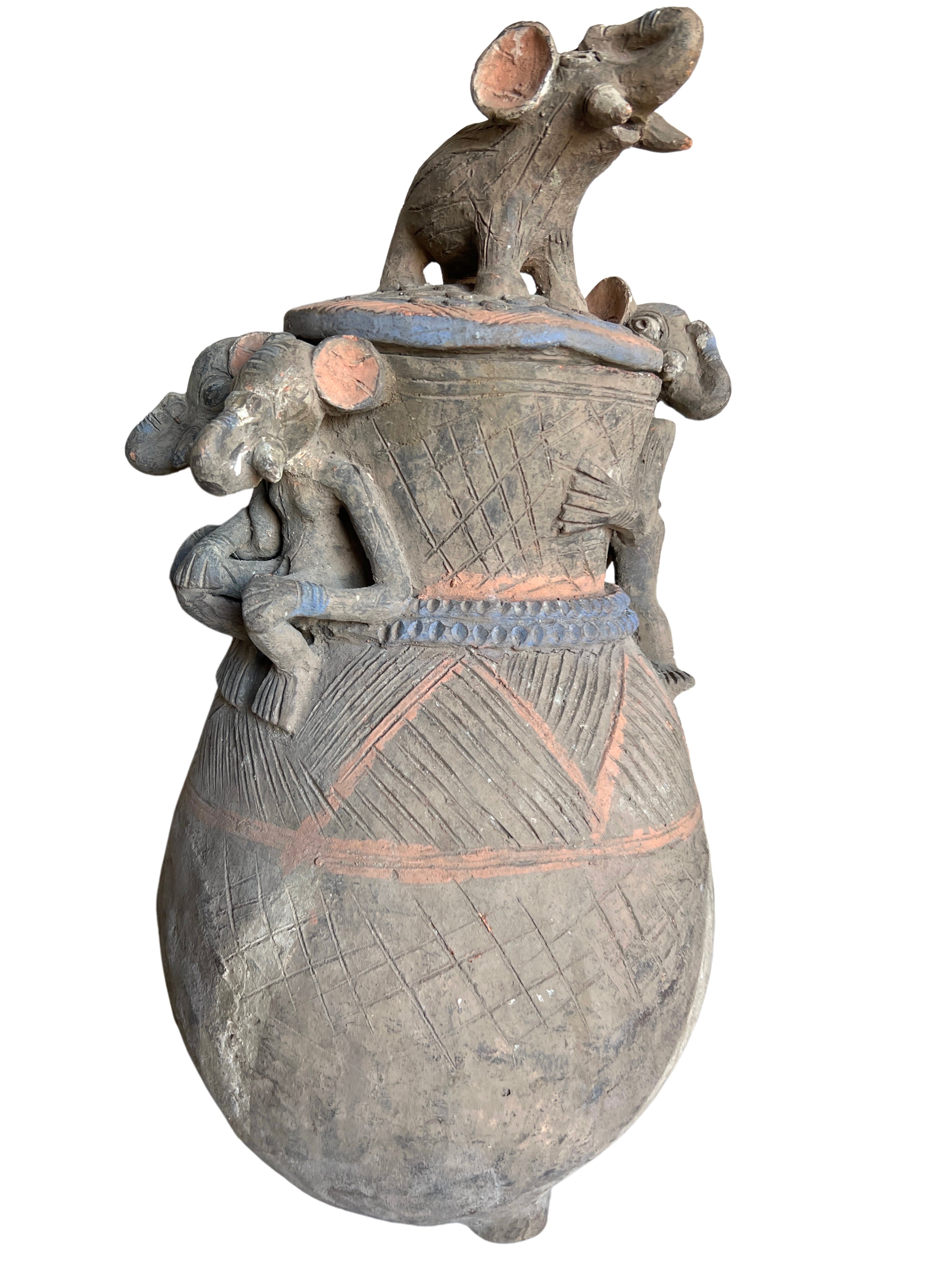 Senufo Terracotta Antique Elephant Pot - Senufo
