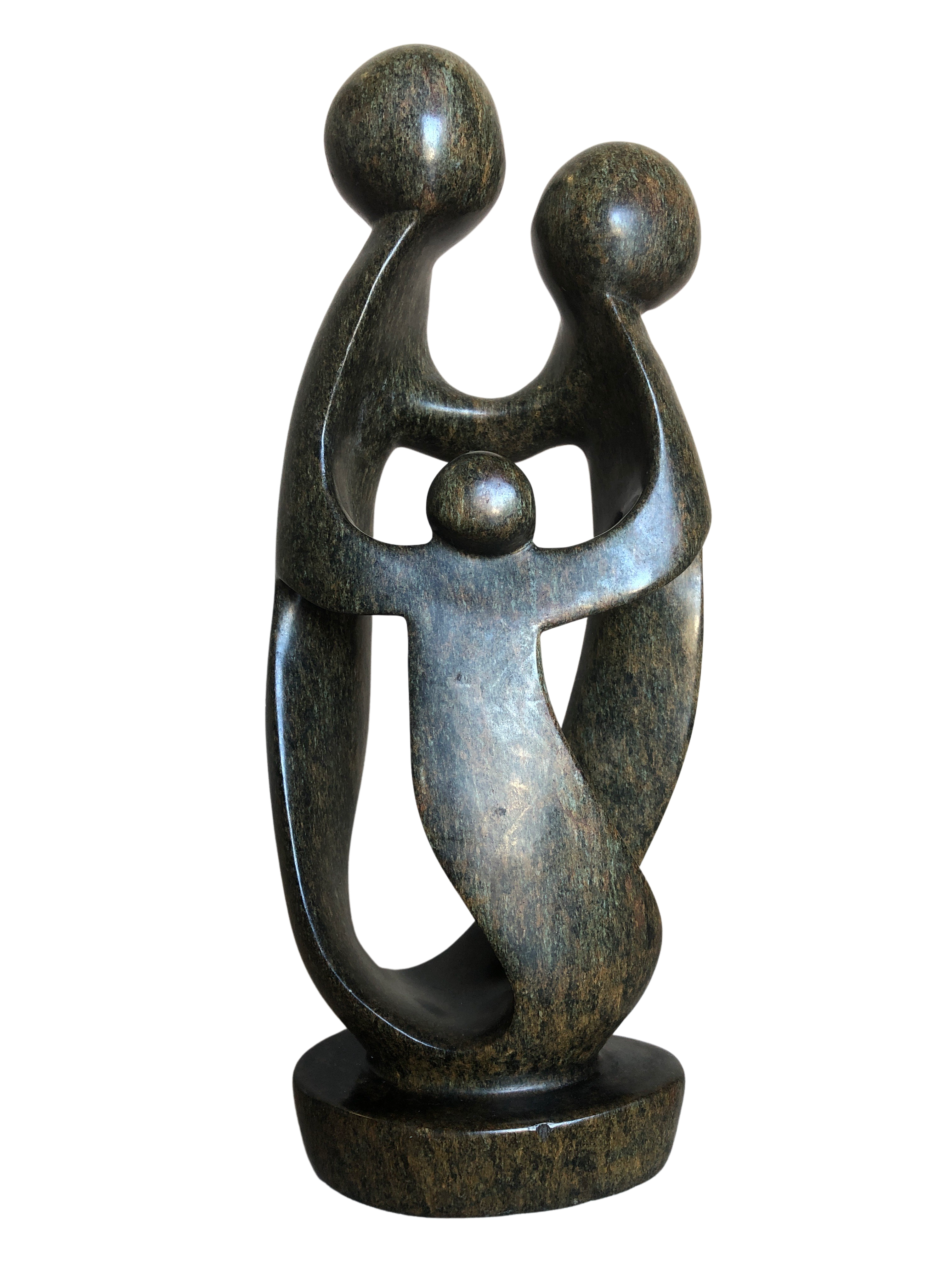 Shona Tribe Serpentine Rock Family of Three