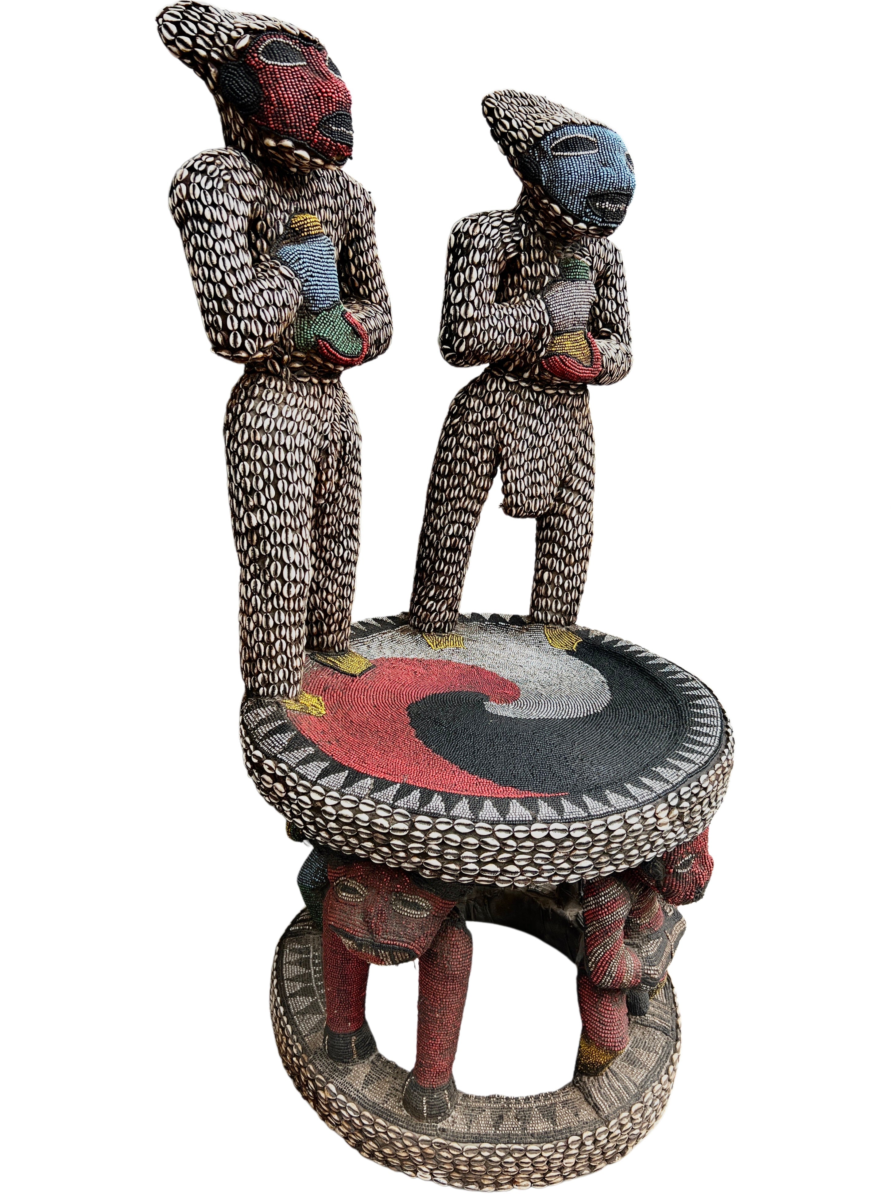 Bamileke Tribe Beaded Royal Throne - Bamileke