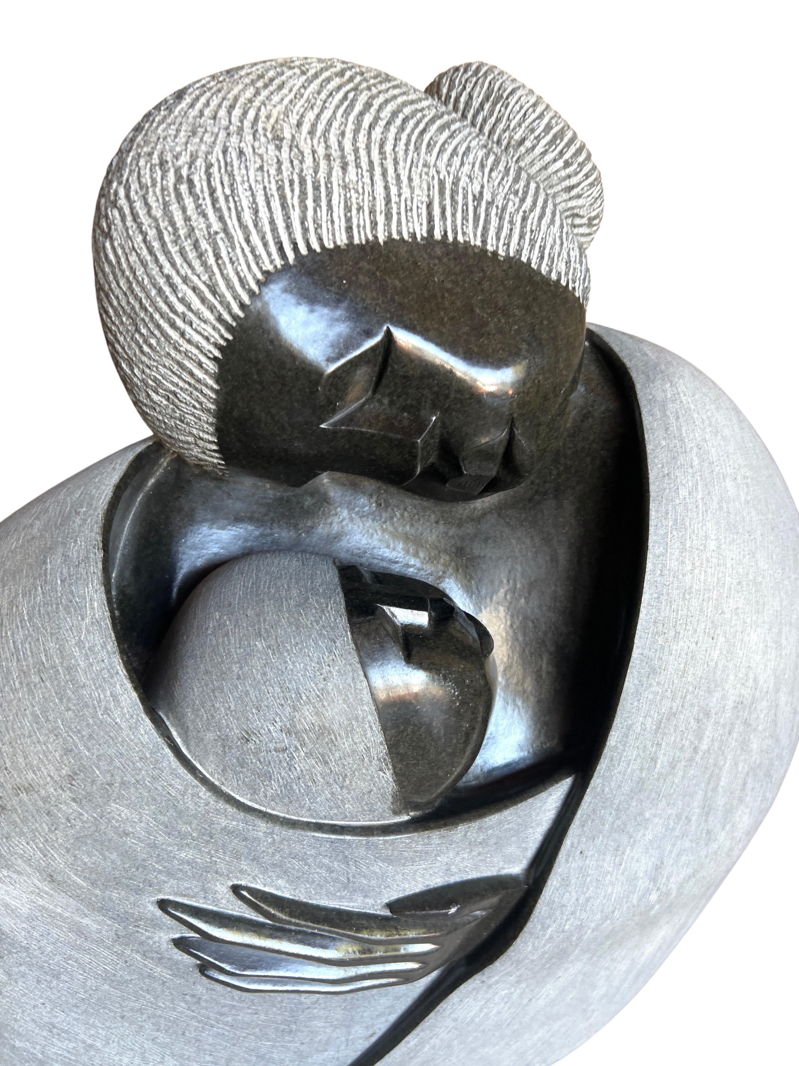 Shona Tribe Opal Stone Mother and Child - Shona