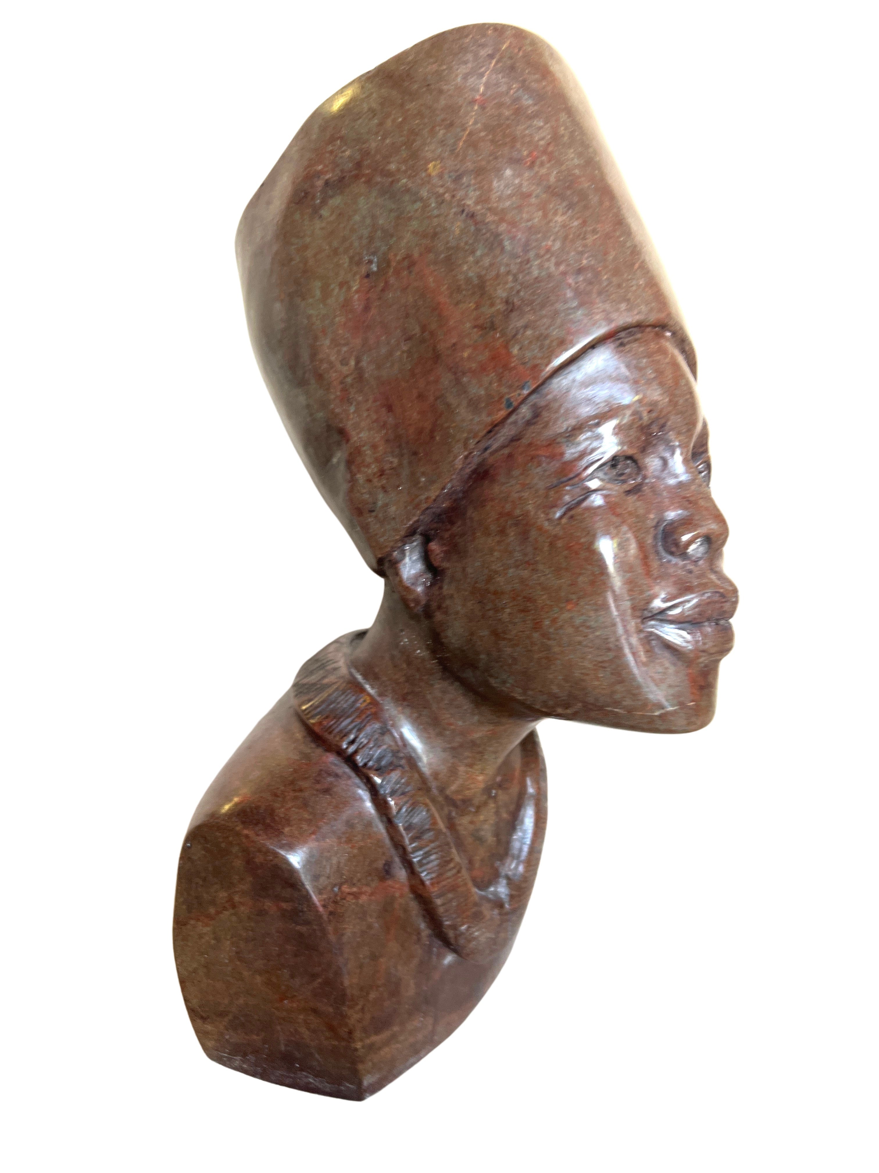 Shona Tribe Fruit Serpentine Woman With hat - Shona