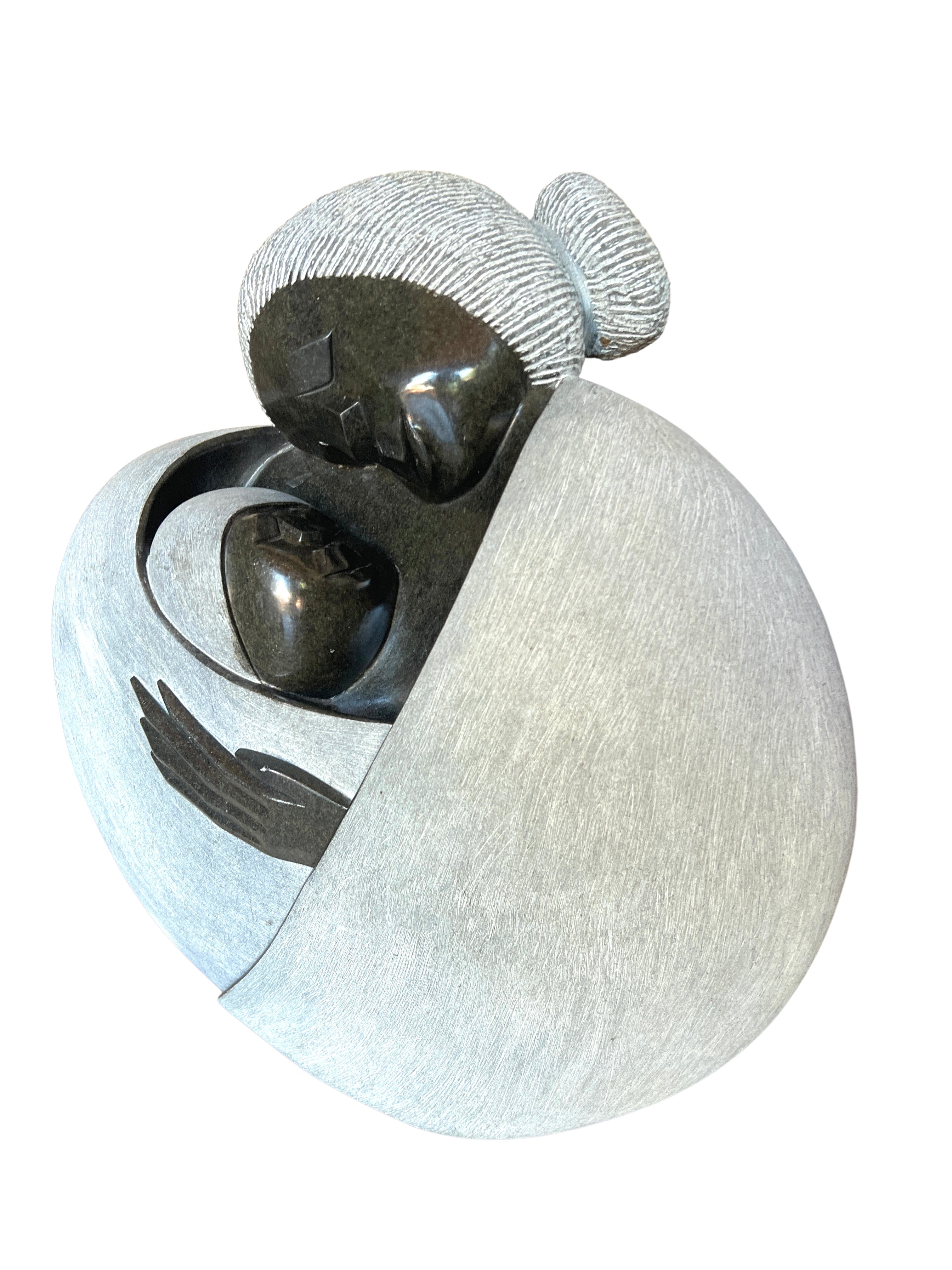 Shona Tribe Opal Stone Mother and Child - Shona