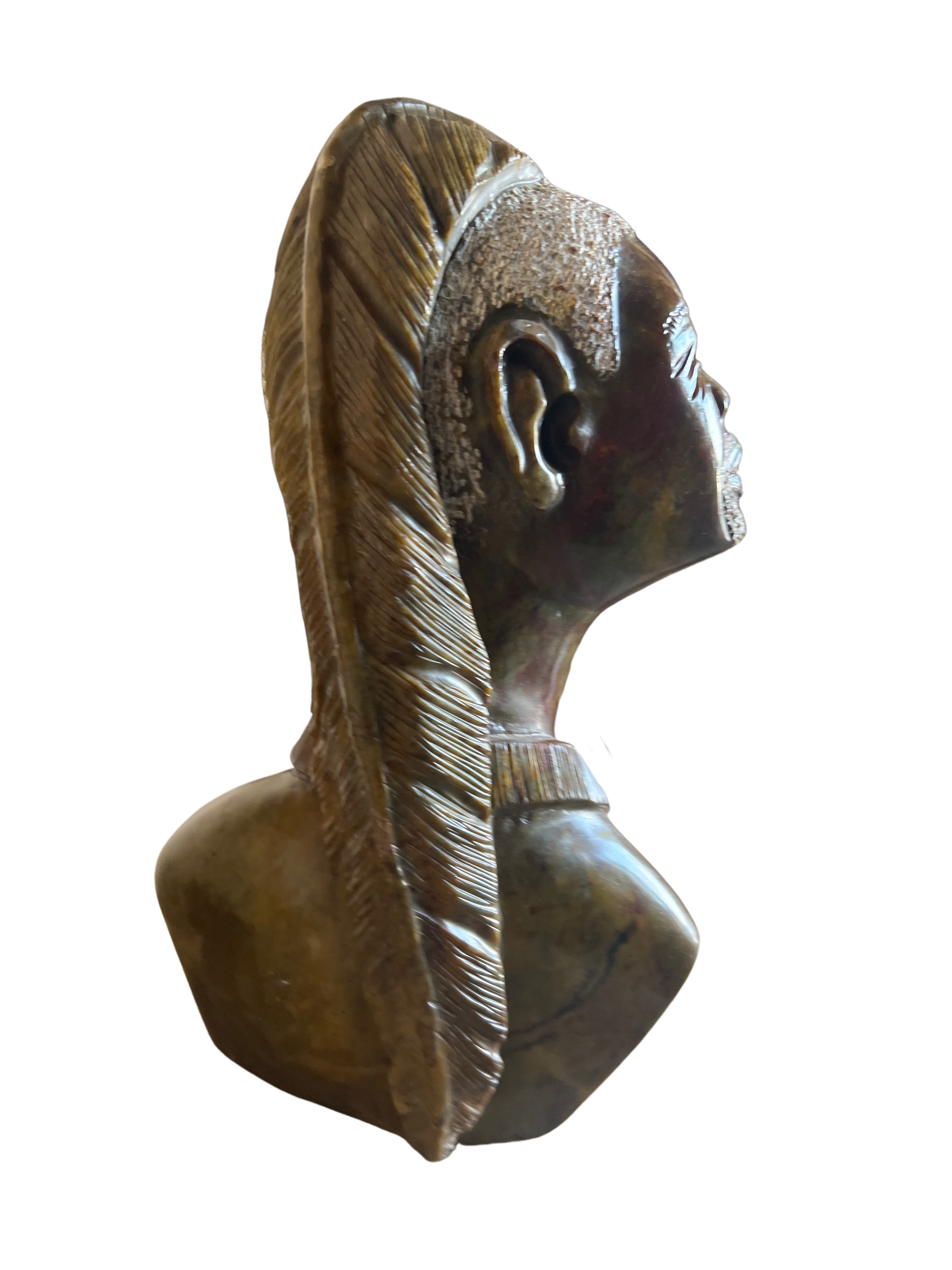 Shona Tribe Fruit Serpentine Chief With Feather - Shona