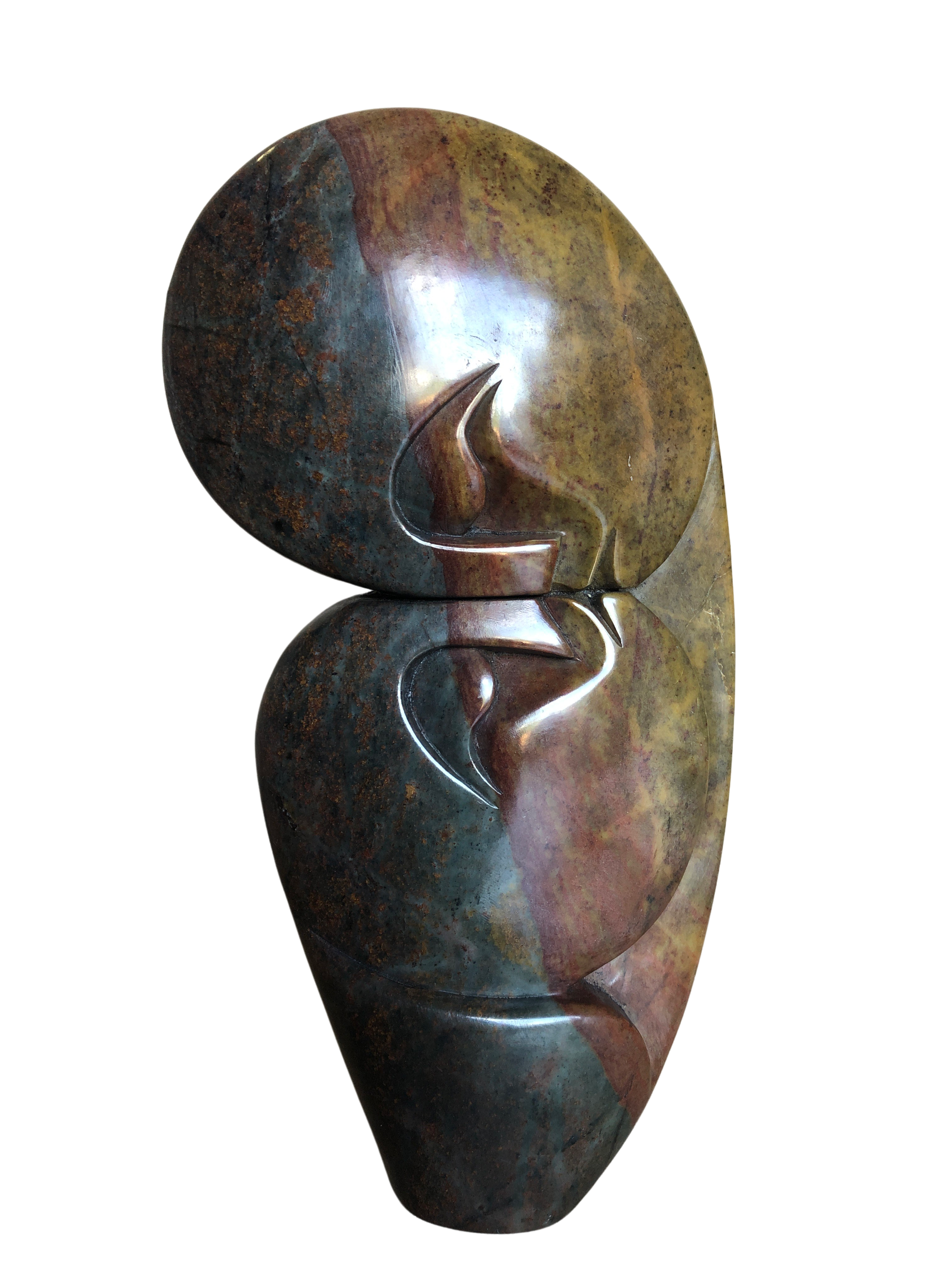 Shona Tribe Serpentine Stone Flat Lovers