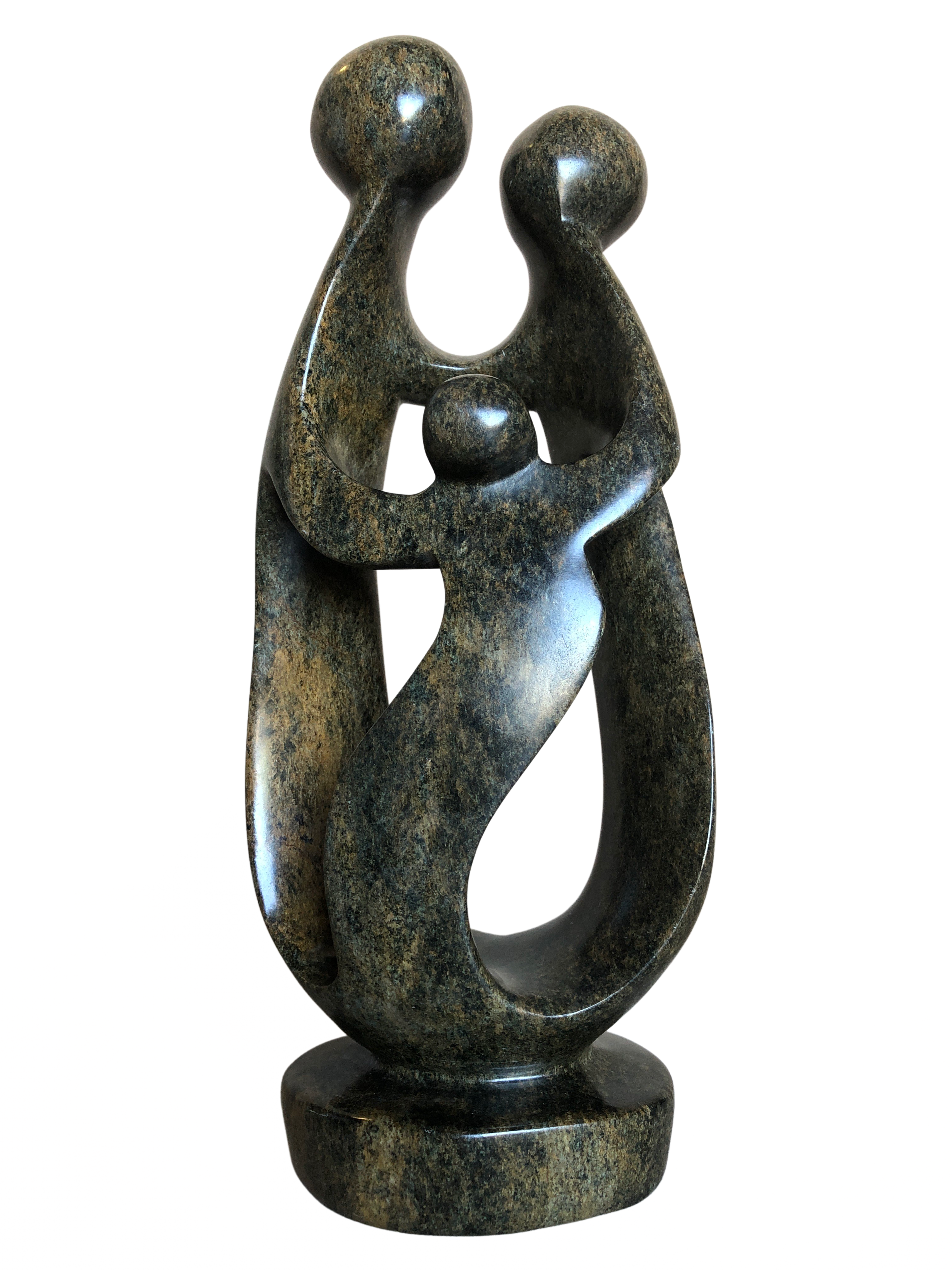 Shona Tribe Serpentine Rock Family of Three