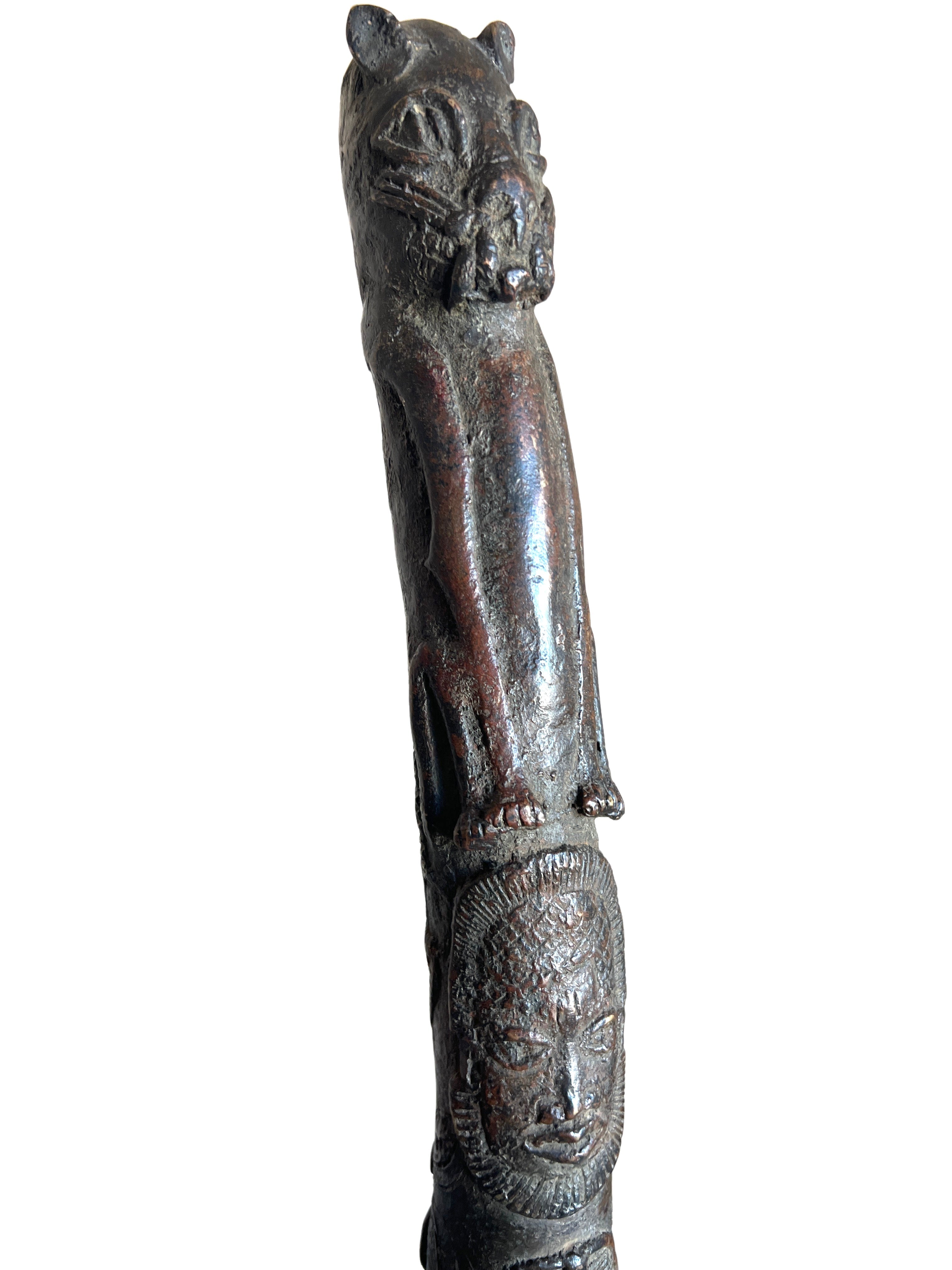 Edo Tribe Pair of Benin Bronze Heads