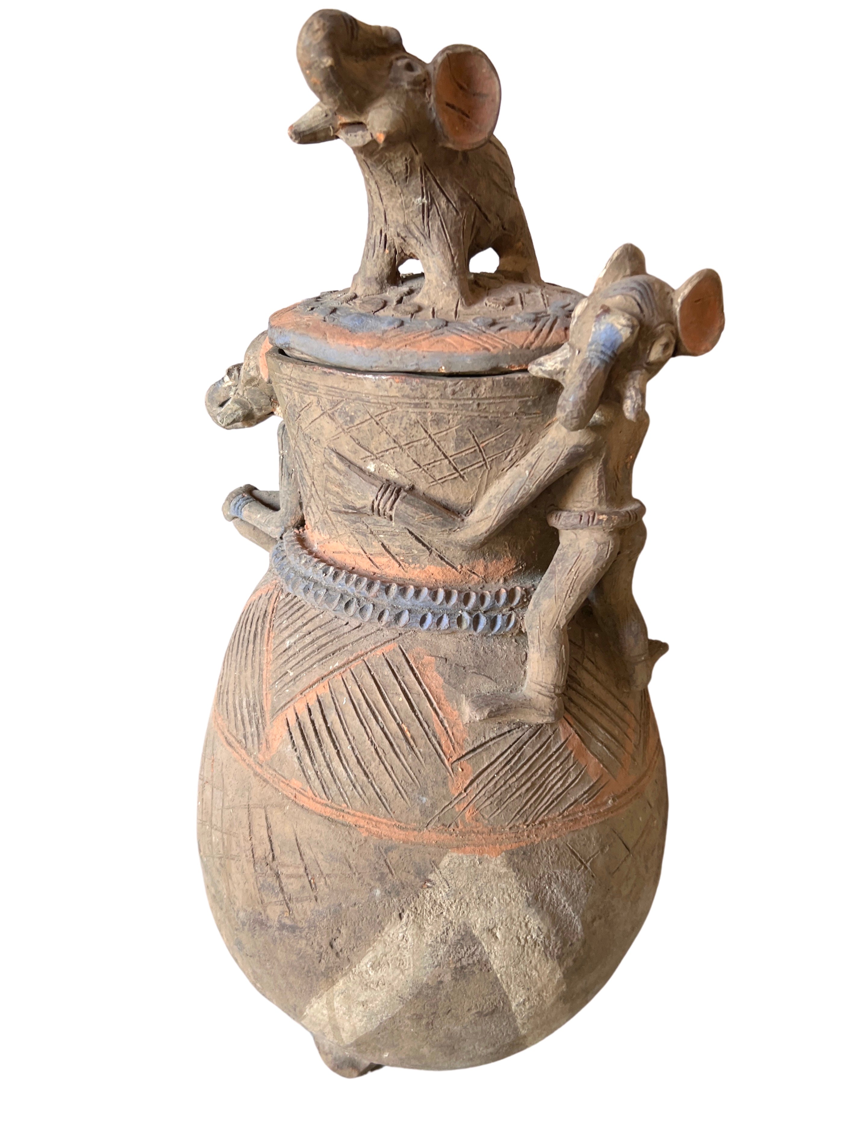Senufo Terracotta Antique Elephant Pot - Senufo