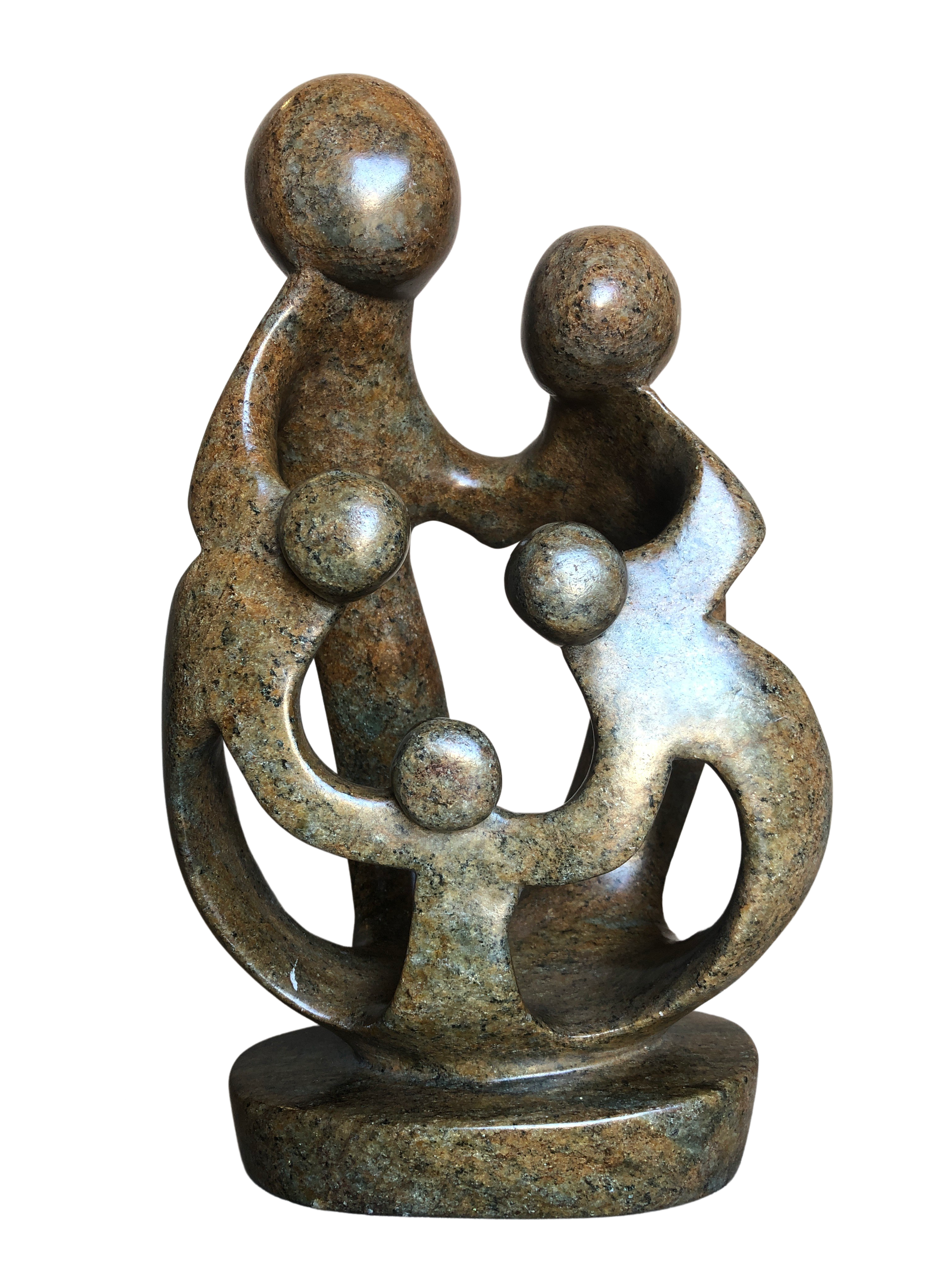 Shona Tribe Serpentine Rock Family of Five