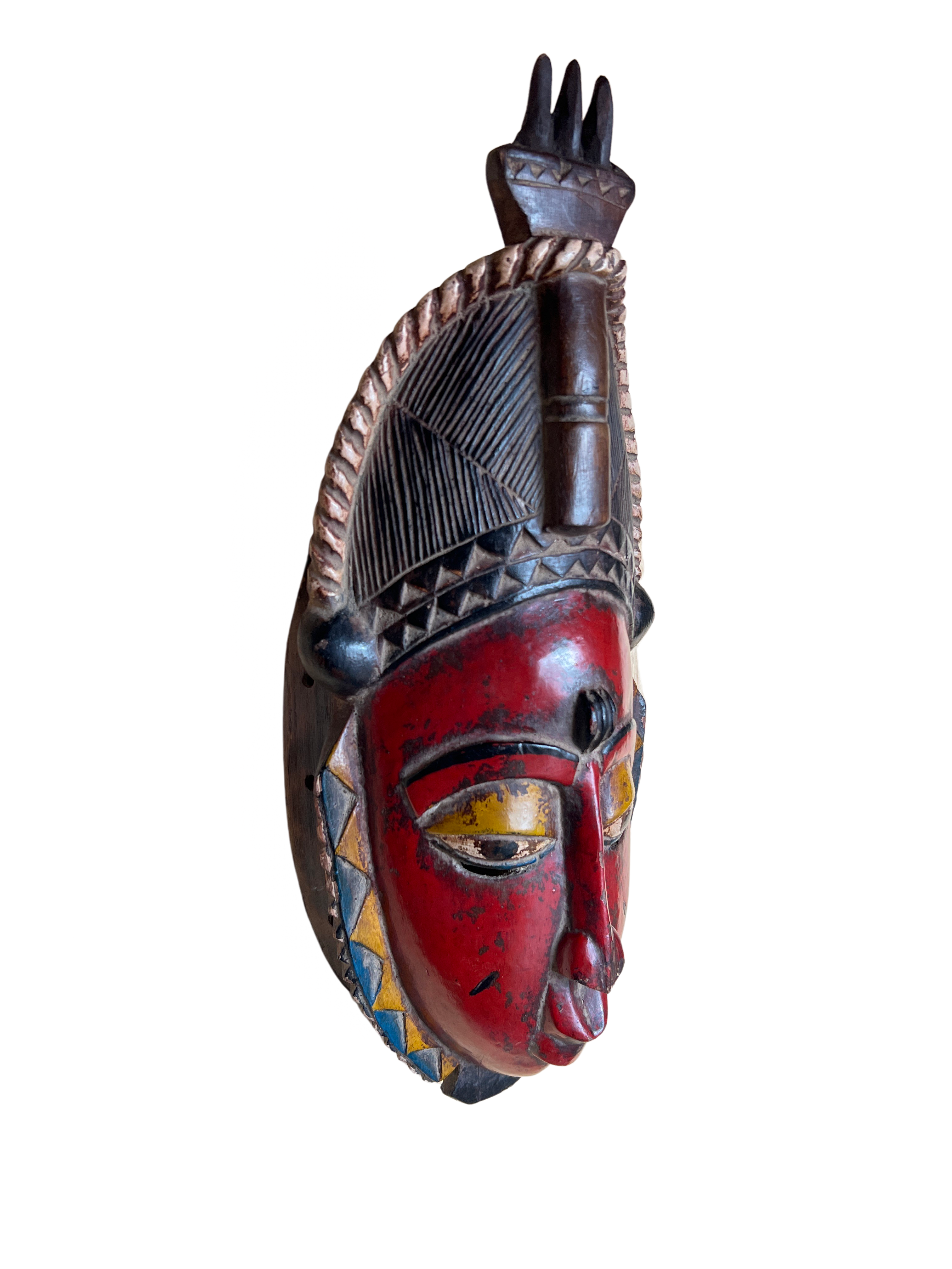 Baule Tribe Painted Mask - Baule