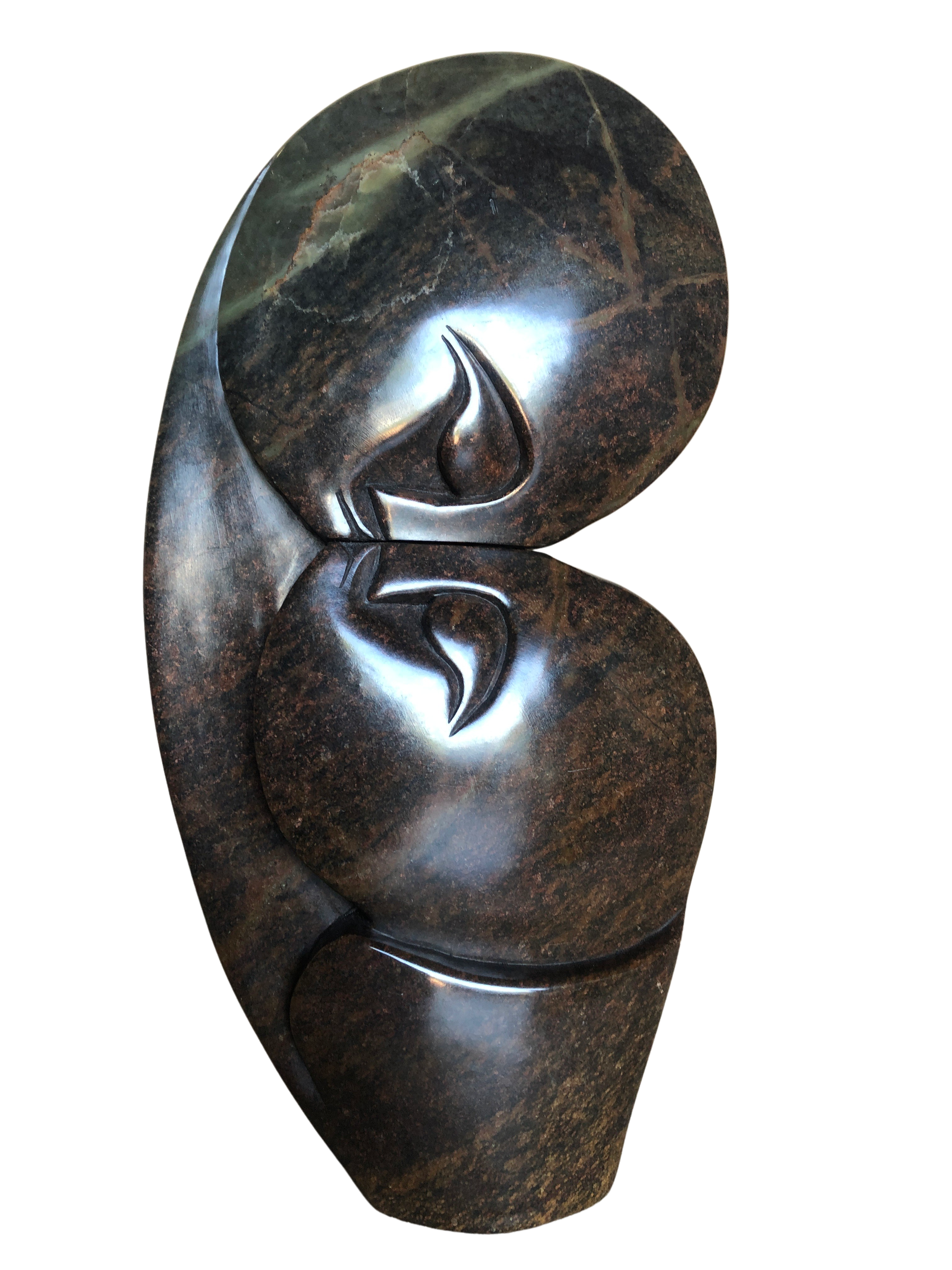 Shona Tribe Serpentine Stone Flat Lovers