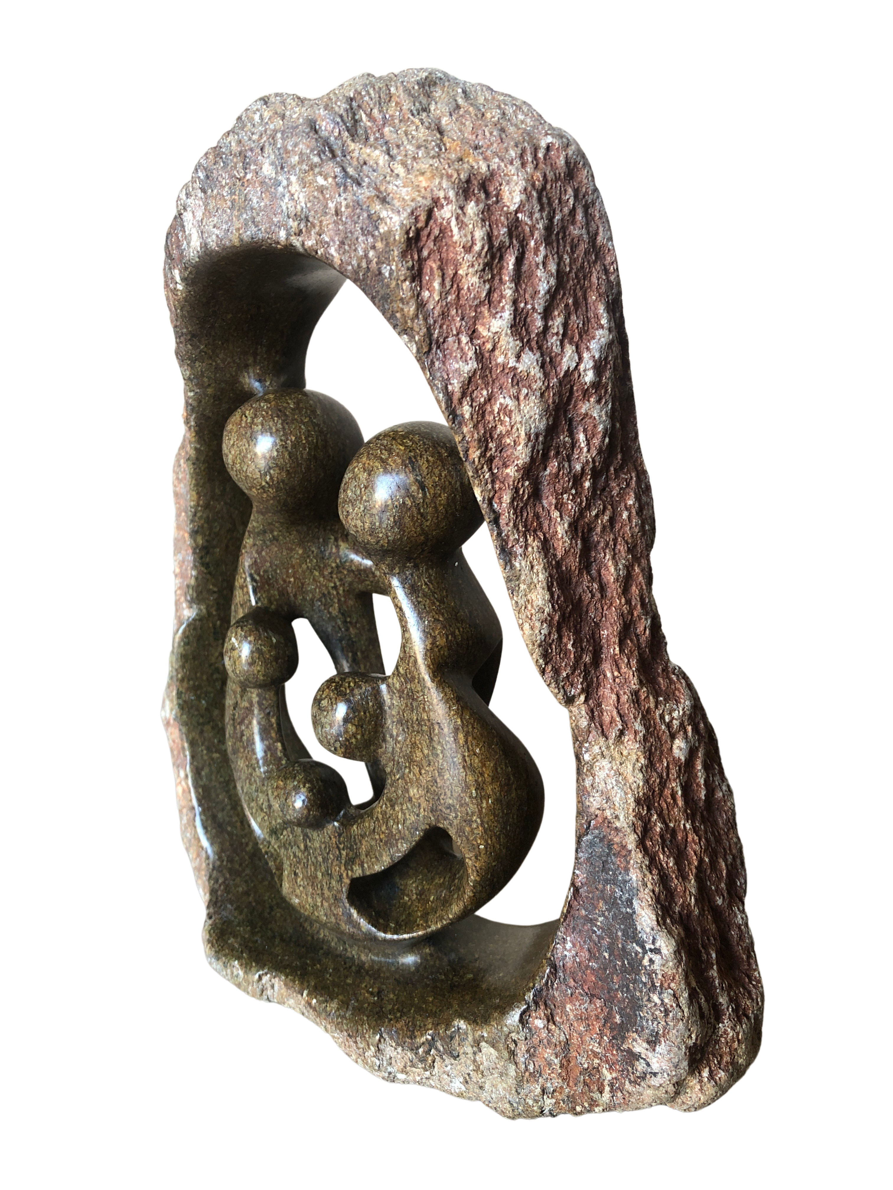 Shona Tribe Serpentine Stone Rock Family