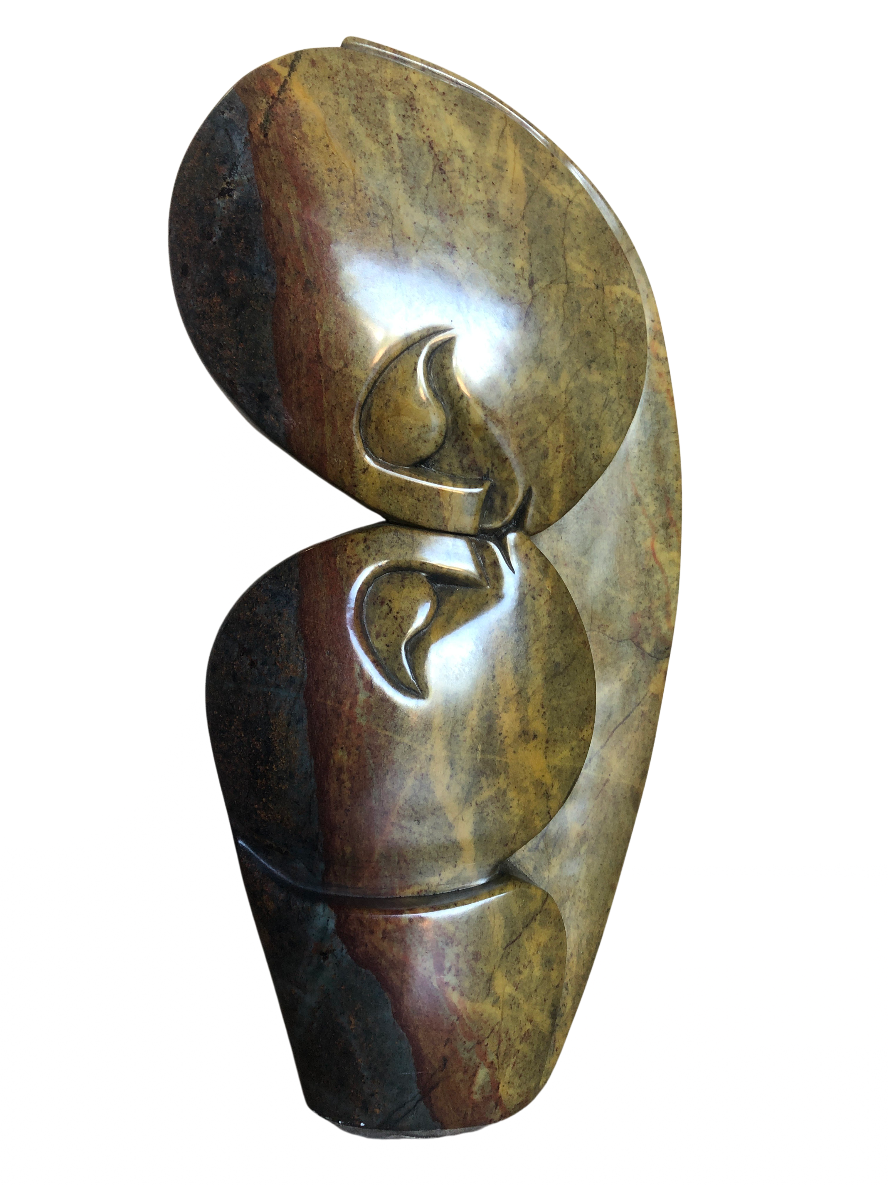 Shona Tribe Serpentine Stone Flat Lovers