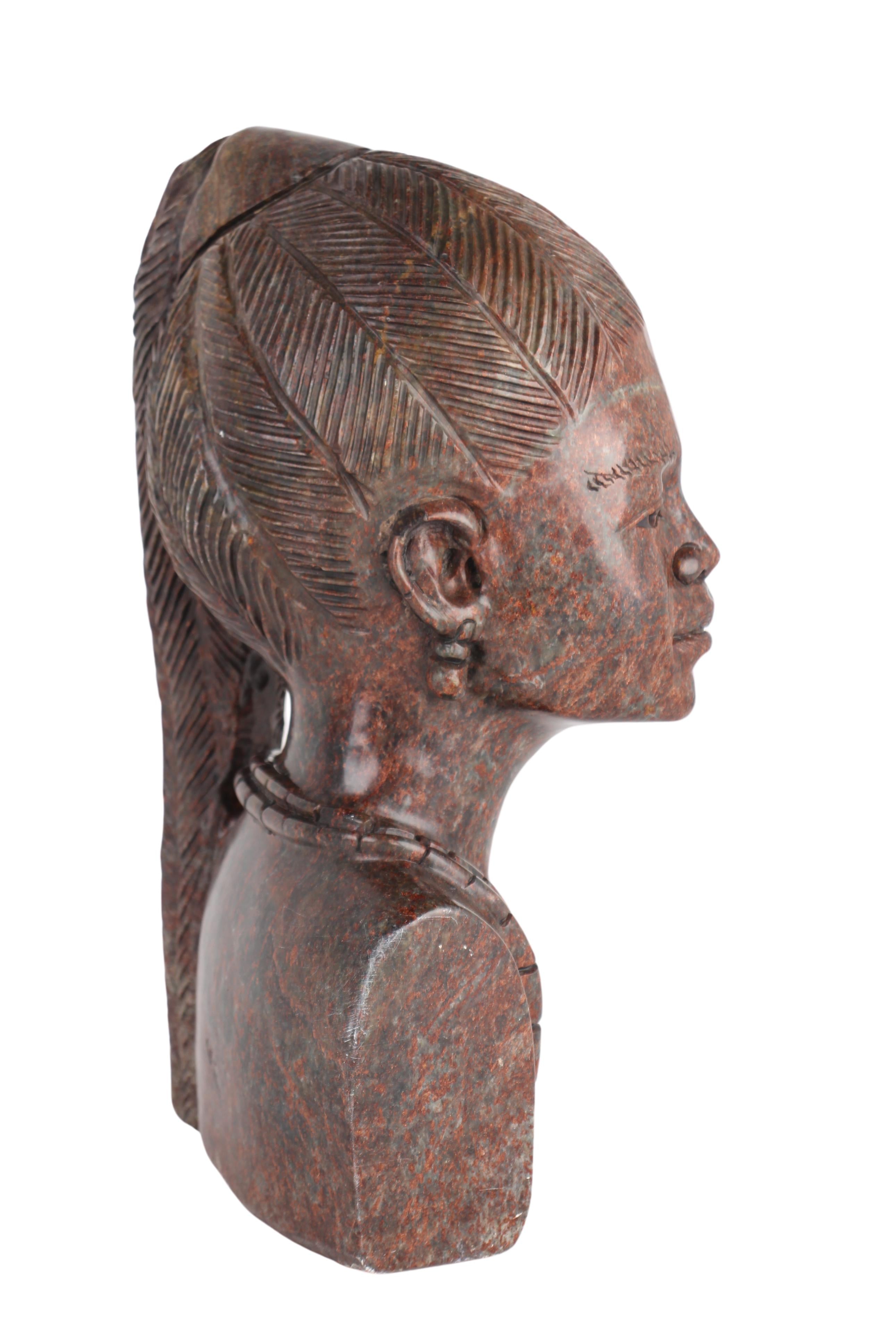 Shona Tribe Fruit Serpentine Bust ~15.7" Tall (New 2024)