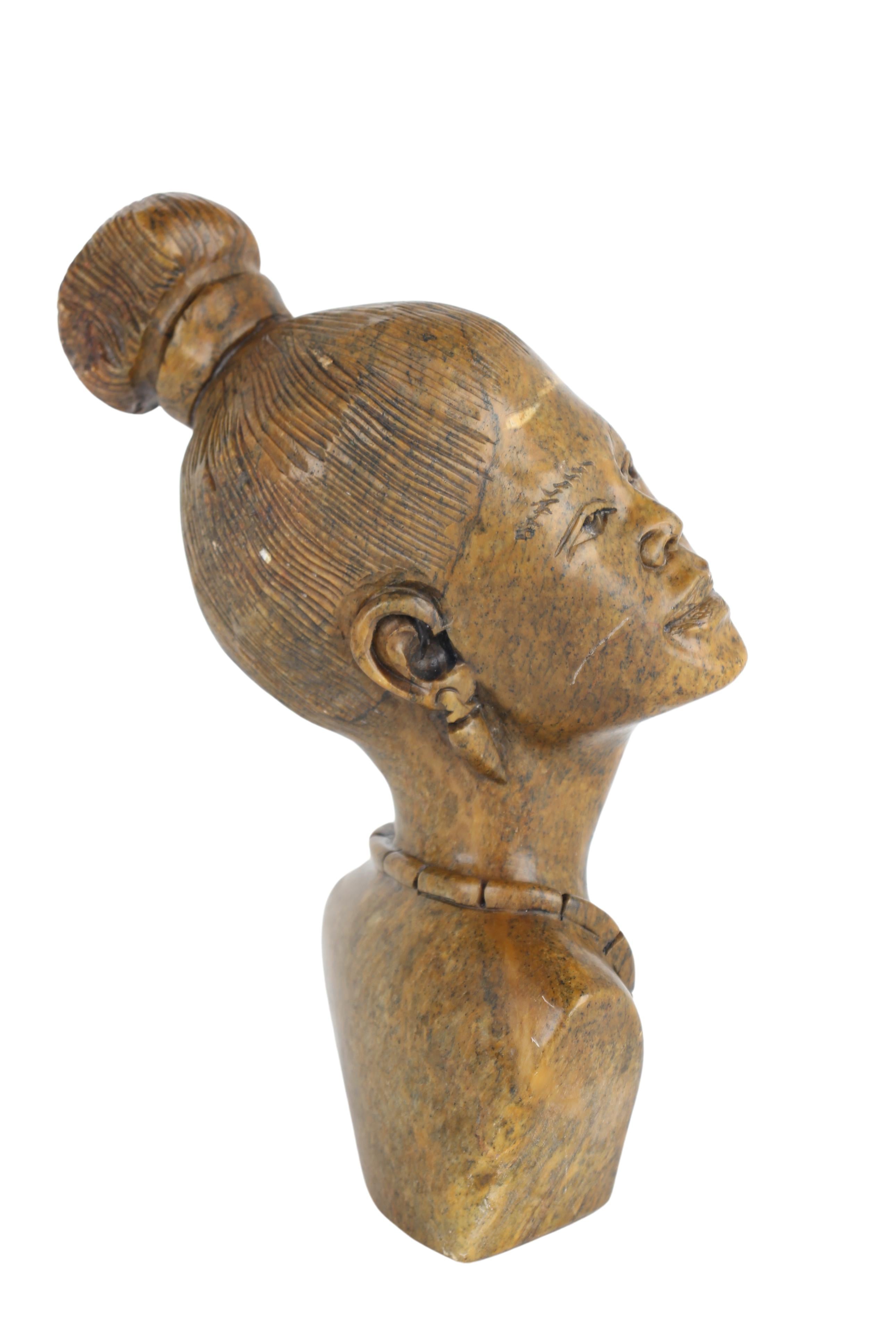 Shona Tribe Fruit Serpentine Bust ~11.8" Tall (New 2024)