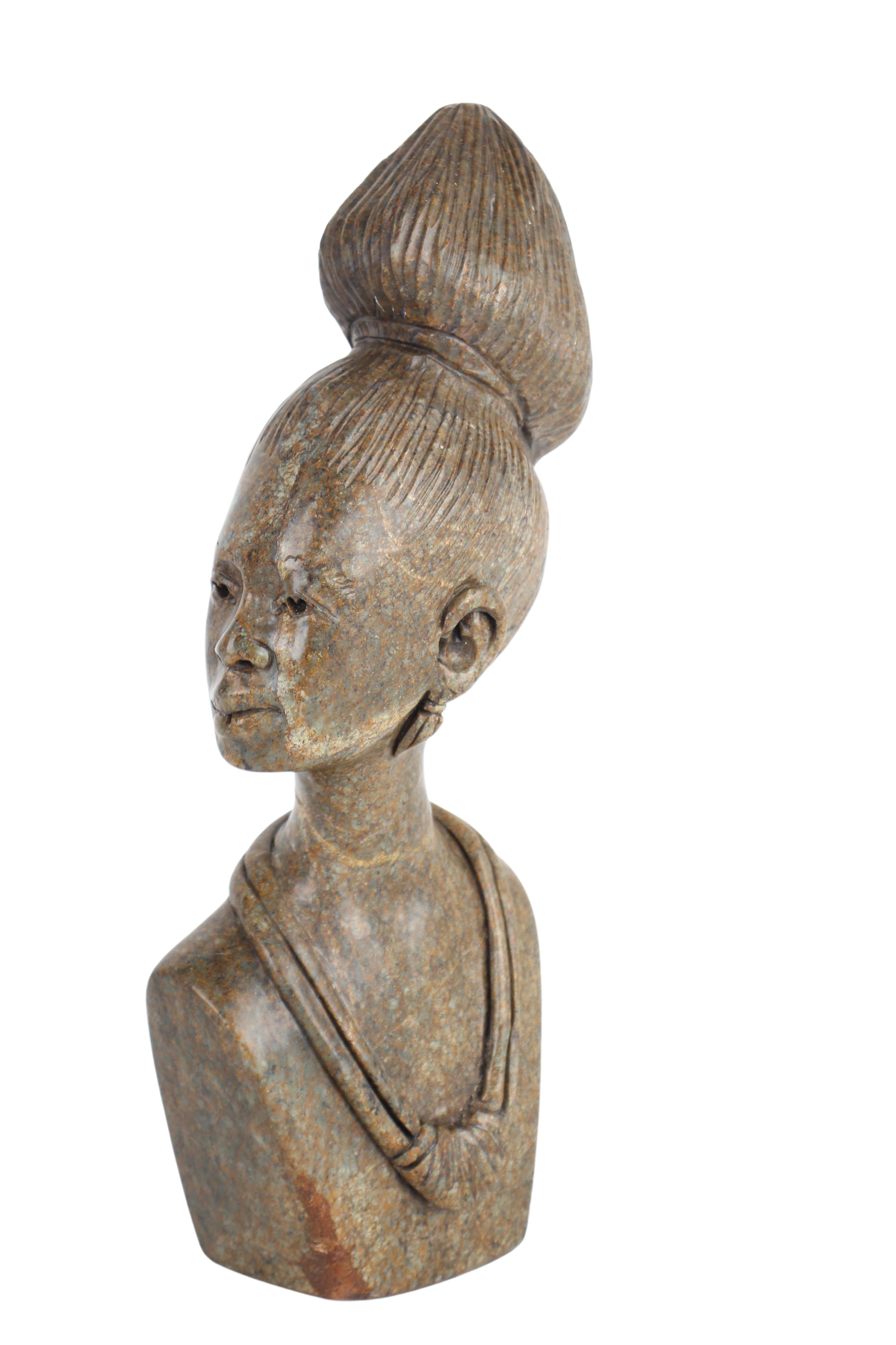 Shona Tribe Fruit Serpentine Bust ~12.6" Tall (New 2024)