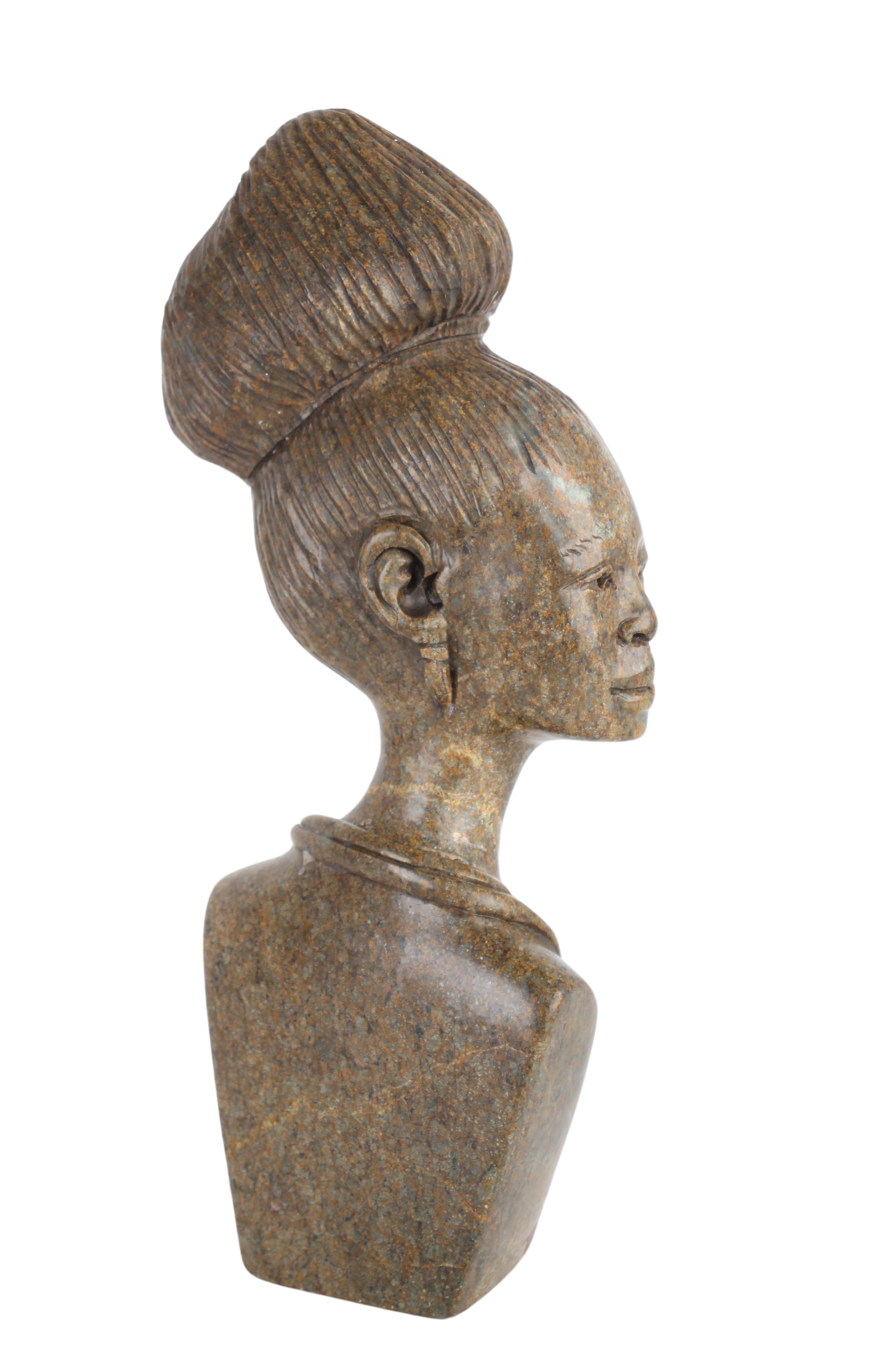 Shona Tribe Fruit Serpentine Bust ~12.6" Tall (New 2024)