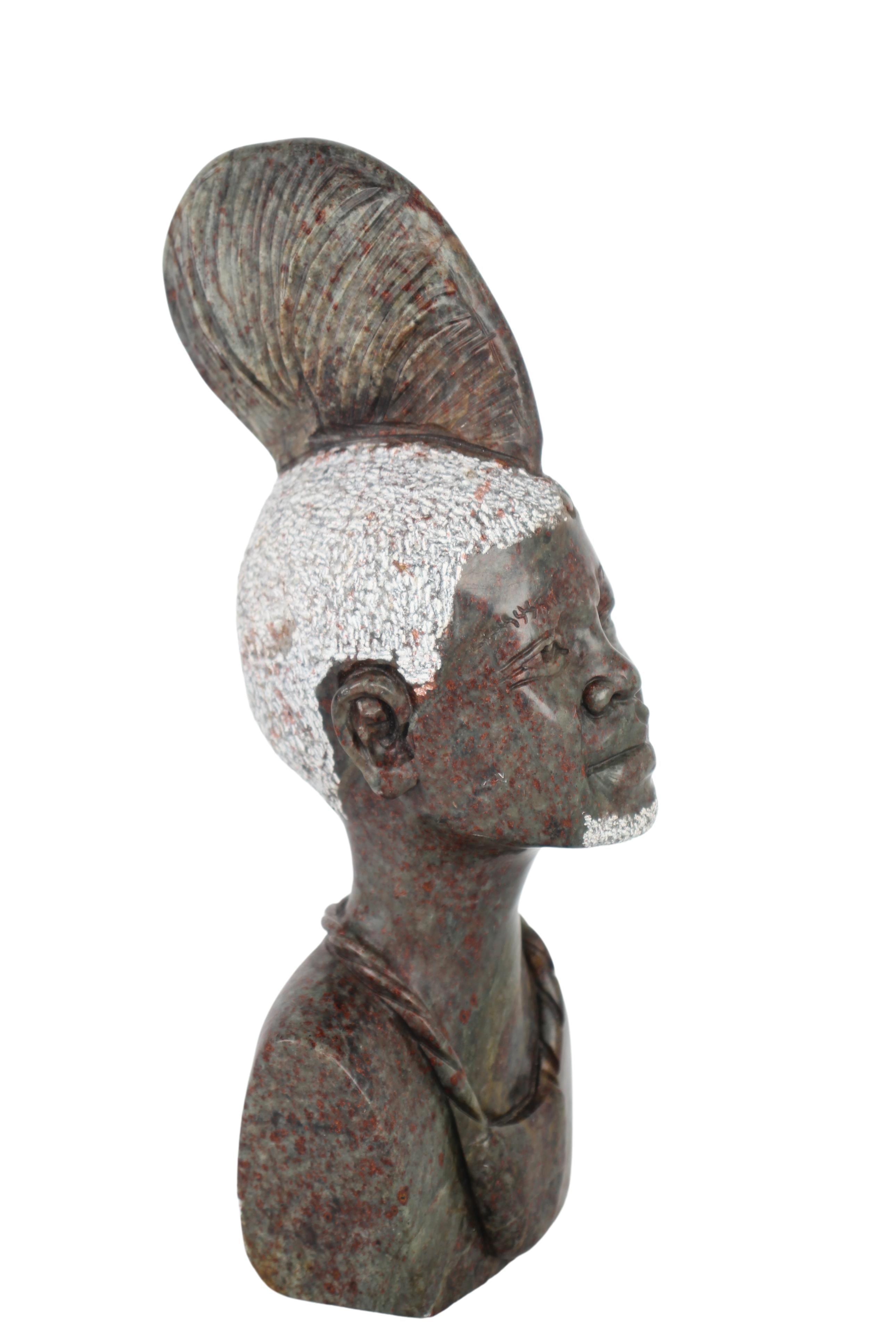 Shona Tribe Fruit Serpentine Stone Bust ~11" Tall (New 2024)