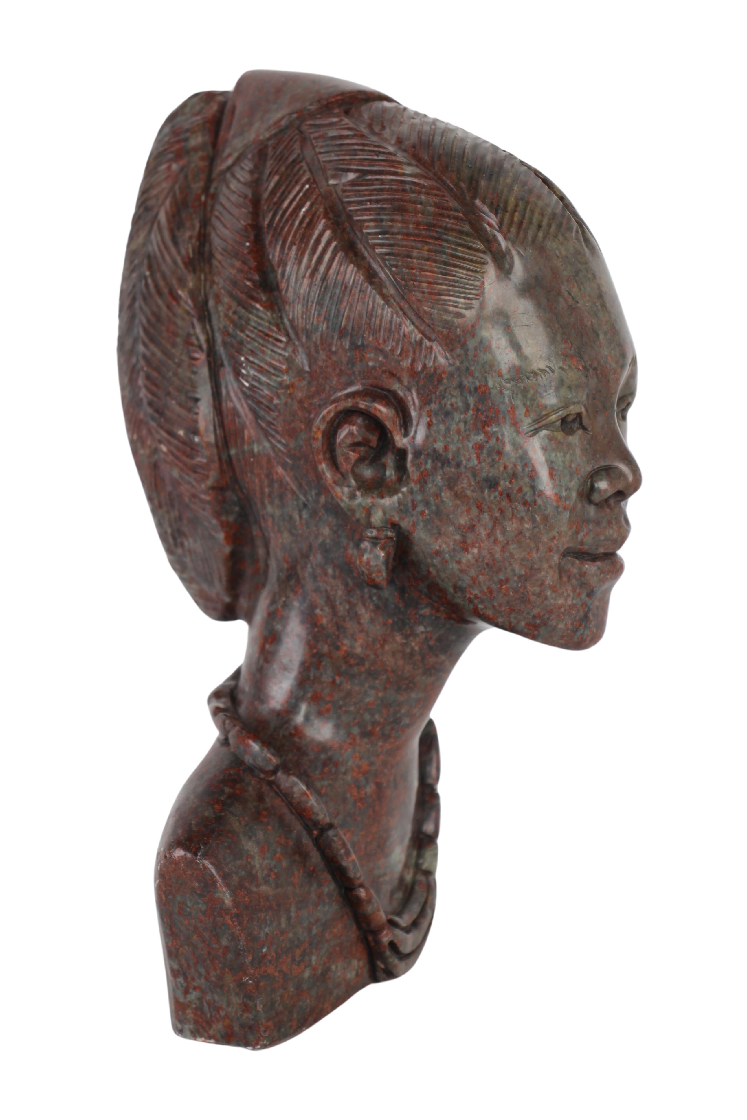 Shona Tribe Fruit Serpentine Bust ~11.8" Tall (New 2024)