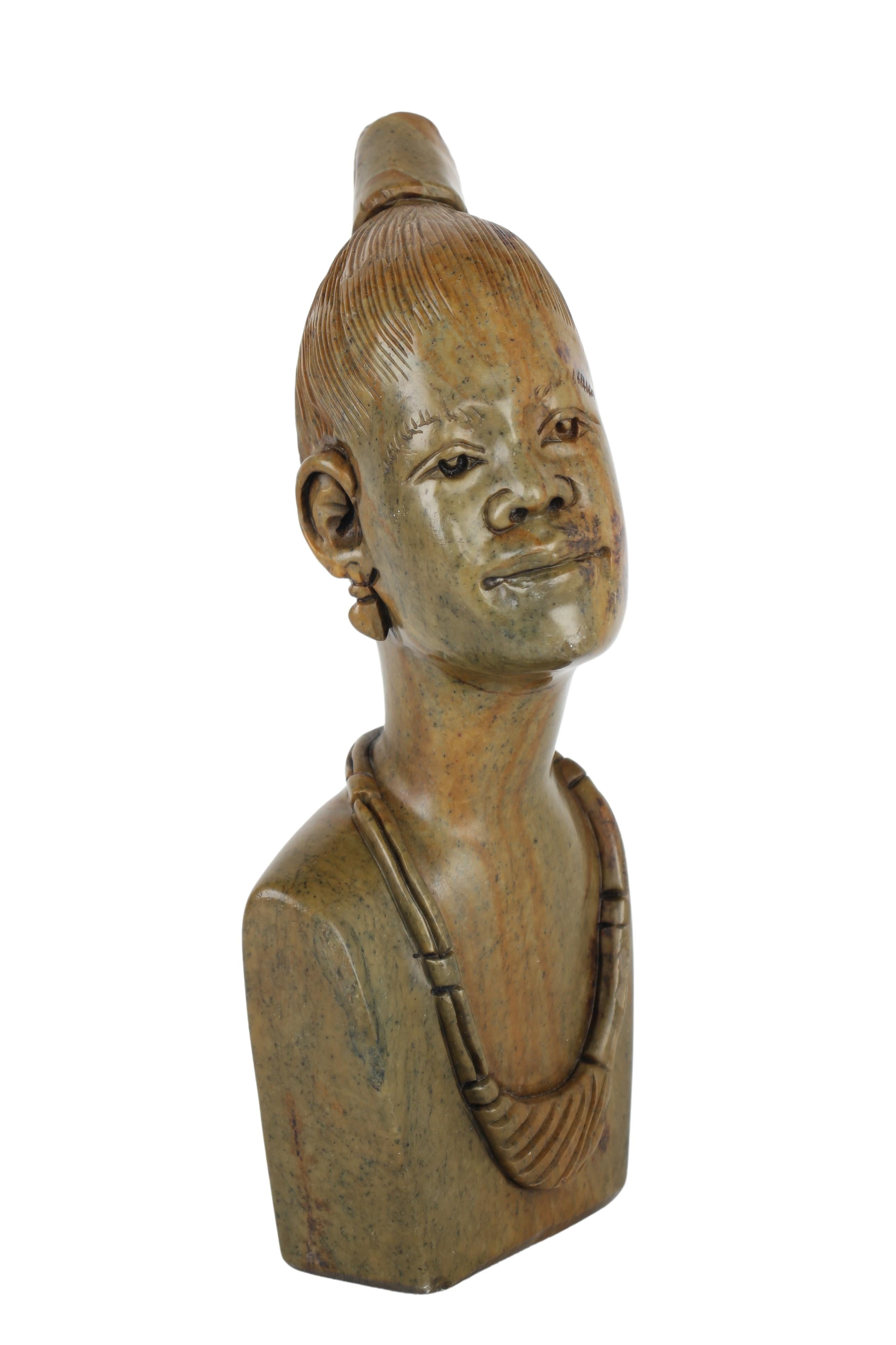 Shona Tribe Fruit Serpentine Bust ~12.2" Tall (New 2024)