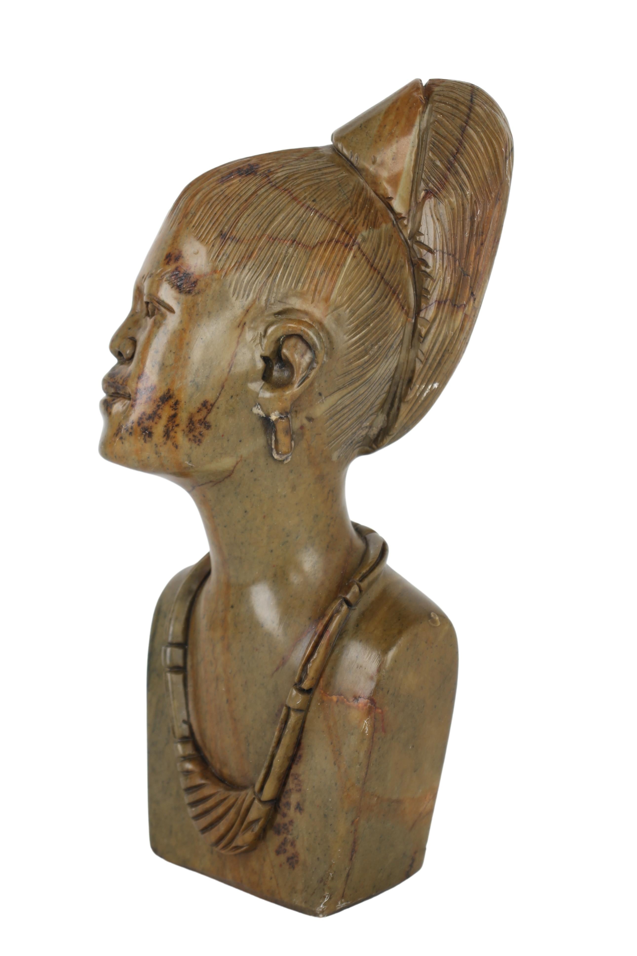 Shona Tribe Fruit Serpentine Bust ~12.2" Tall (New 2024)