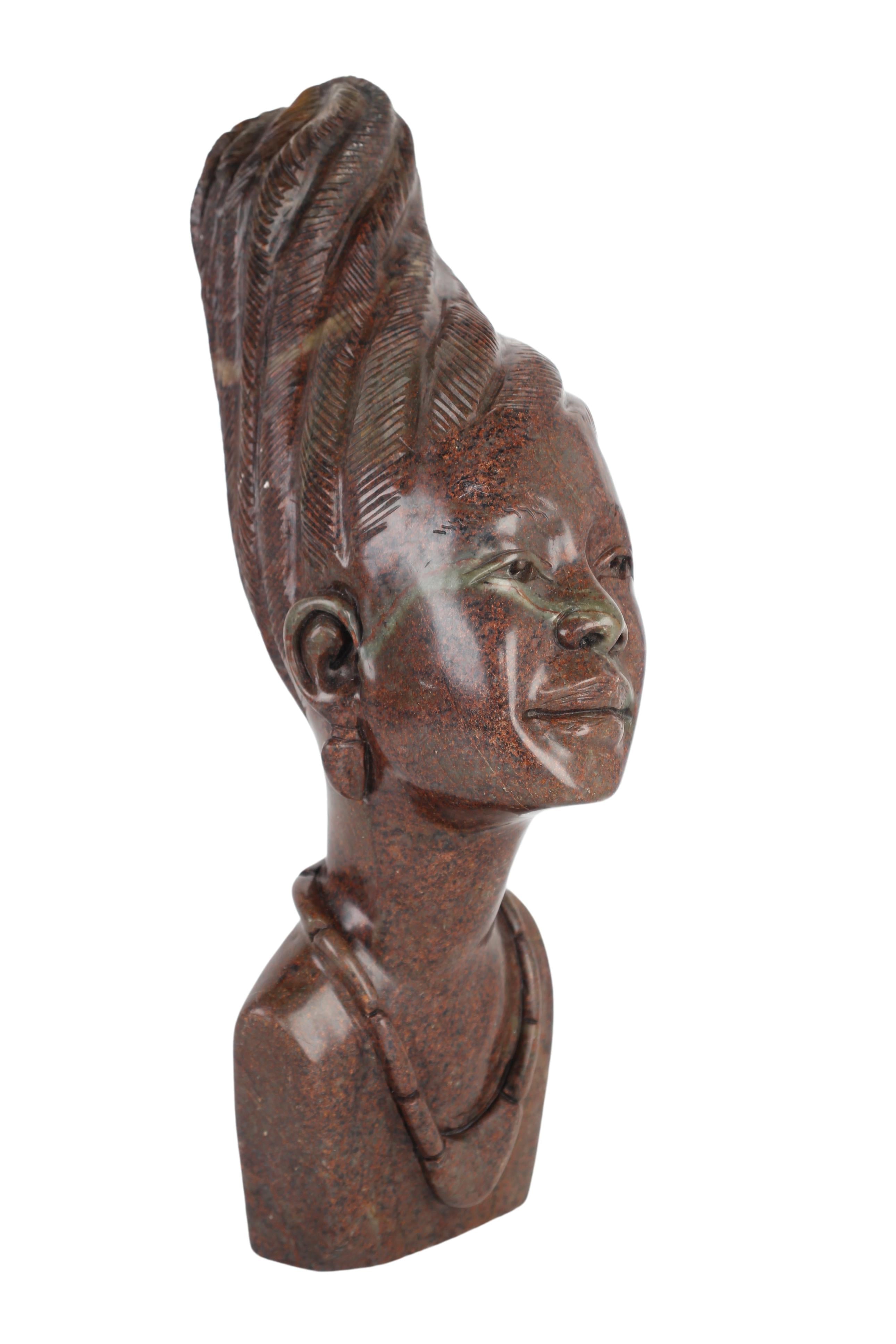 Shona Tribe Fruit Serpentine Bust ~15" Tall (New 2024)