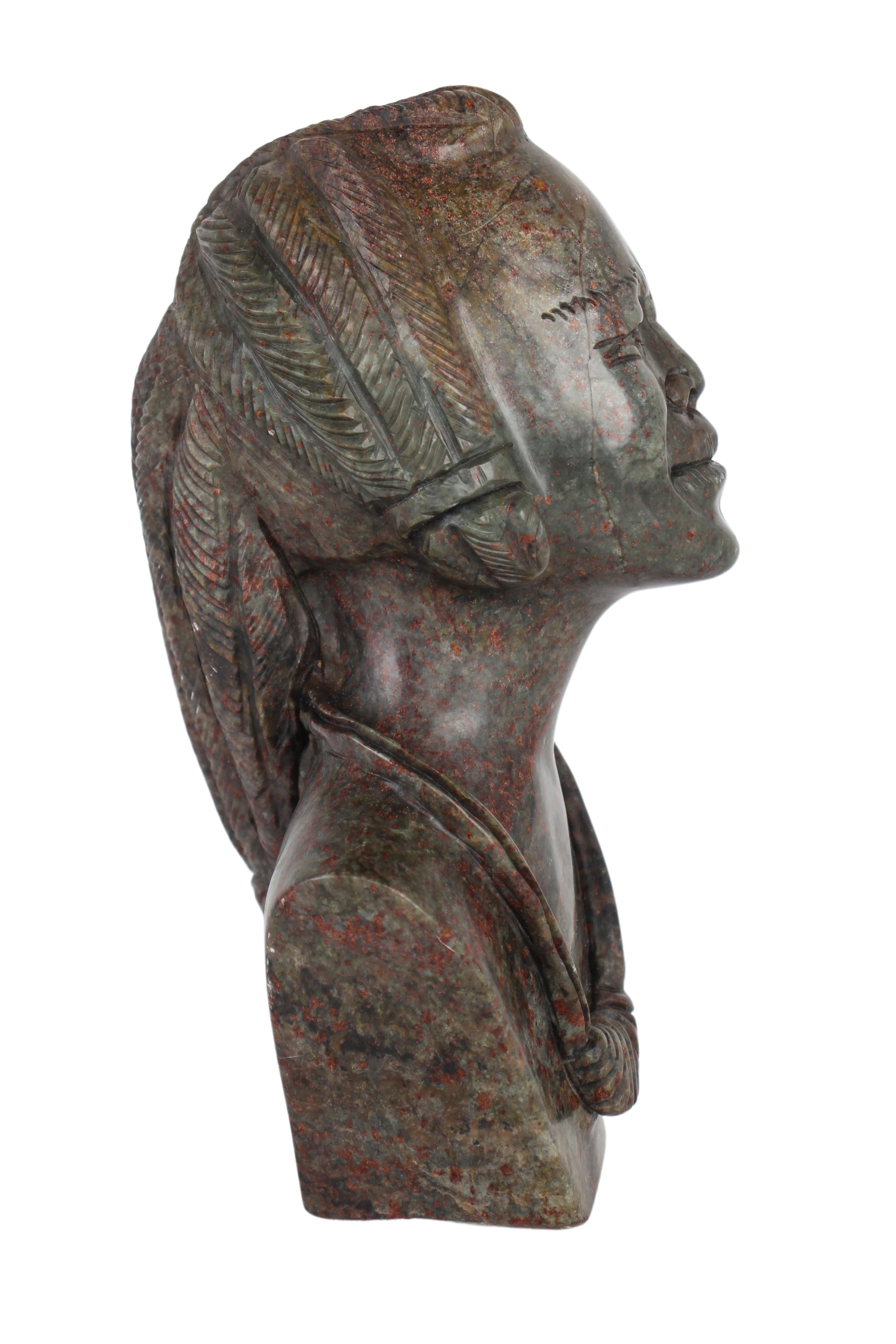 Shona Tribe Fruit Serpentine Stone Bust ~10.6" Tall (New 2024)