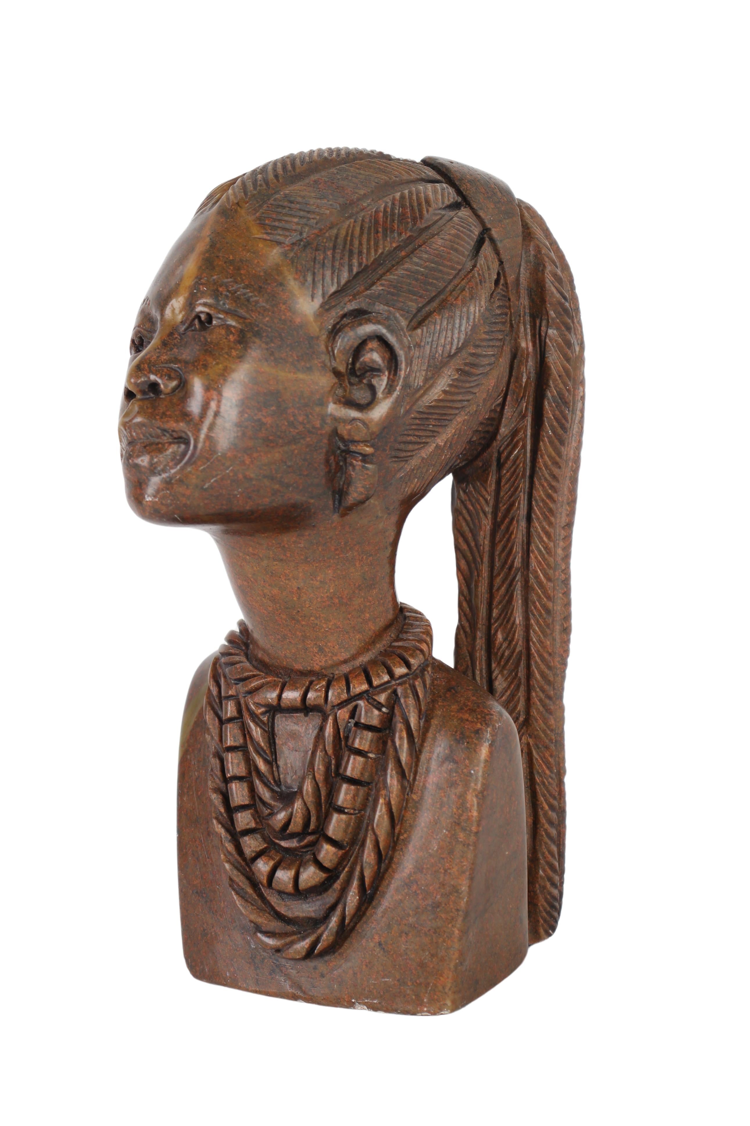 Shona Tribe Fruit Serpentine Bust ~9.1" Tall (New 2024) - Shona Stone