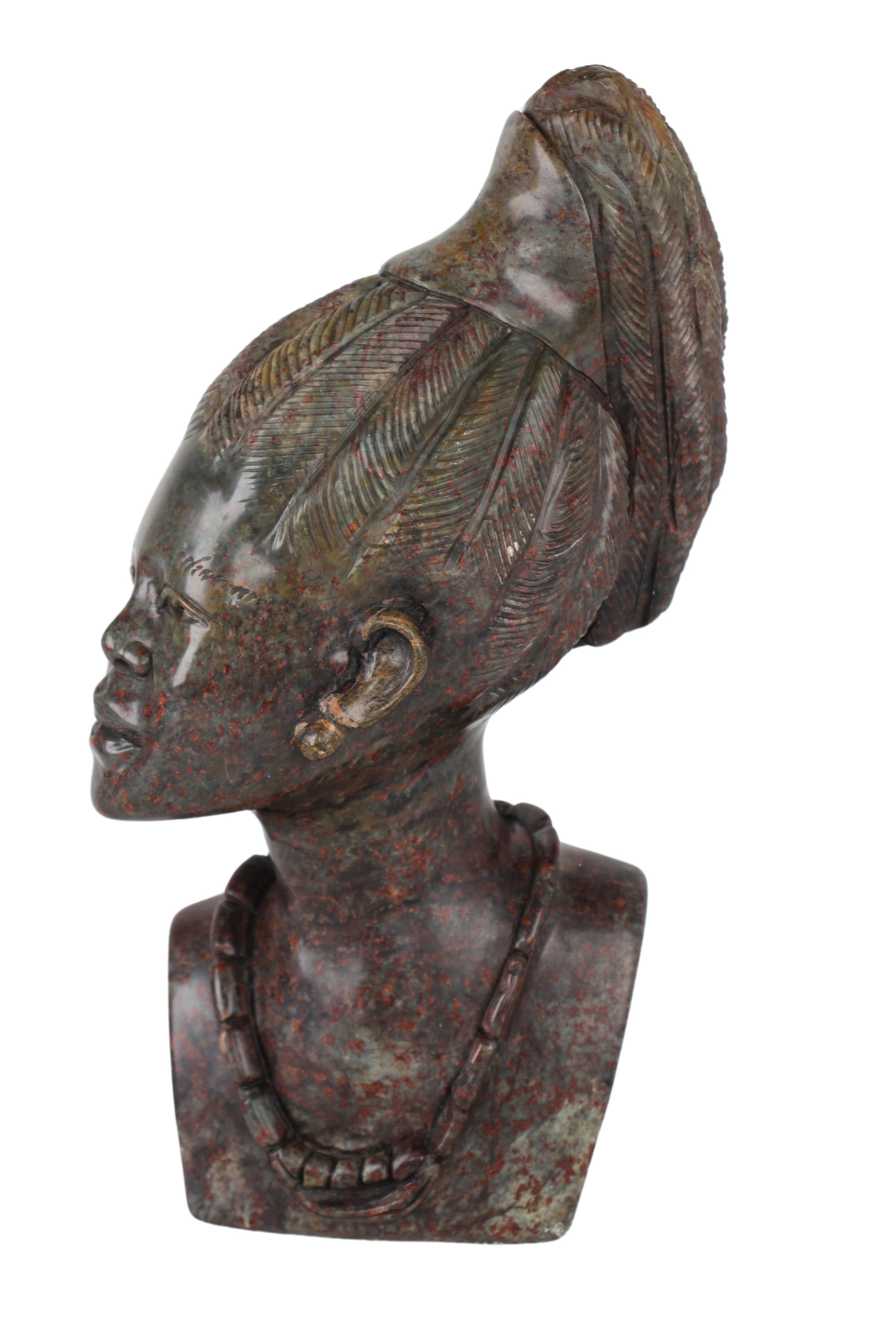 Shona Tribe Fruit Serpentine Bust ~12.2" Tall (New 2024)