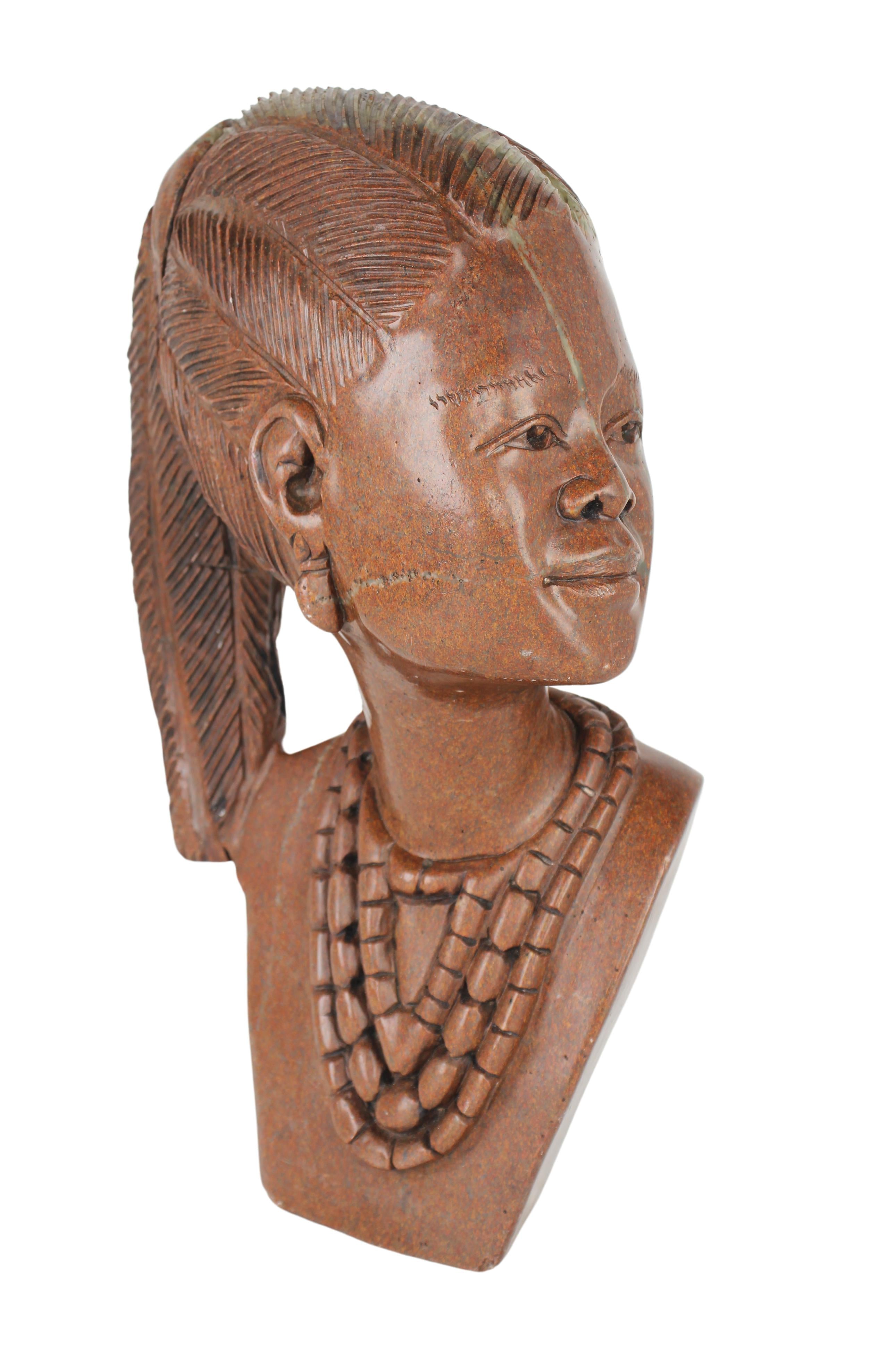 Shona Tribe Fruit Serpentine Bust ~16.9" Tall (New 2024)