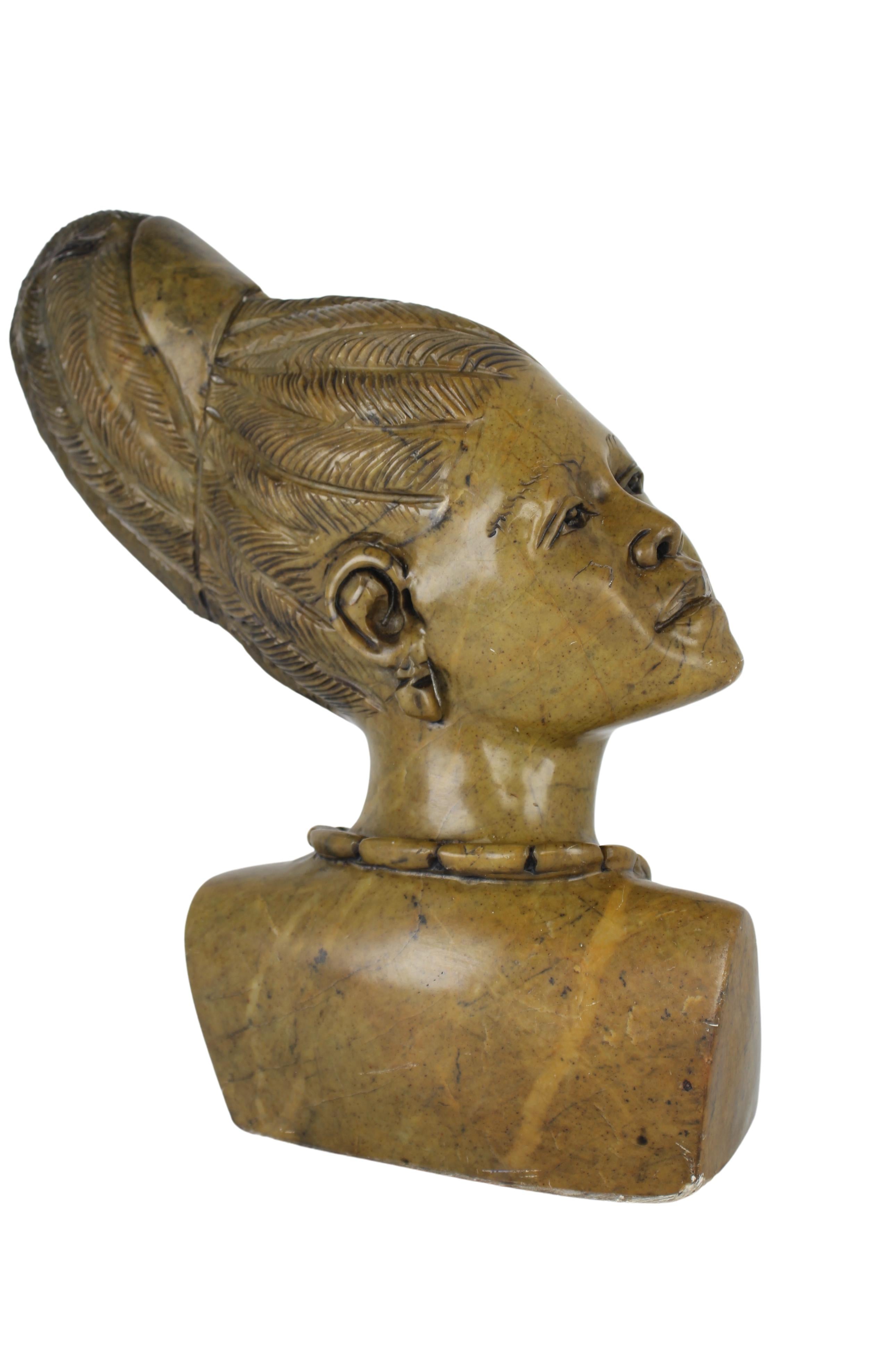 Shona Tribe Fruit Serpentine Bust ~13.8" Tall (New 2024)